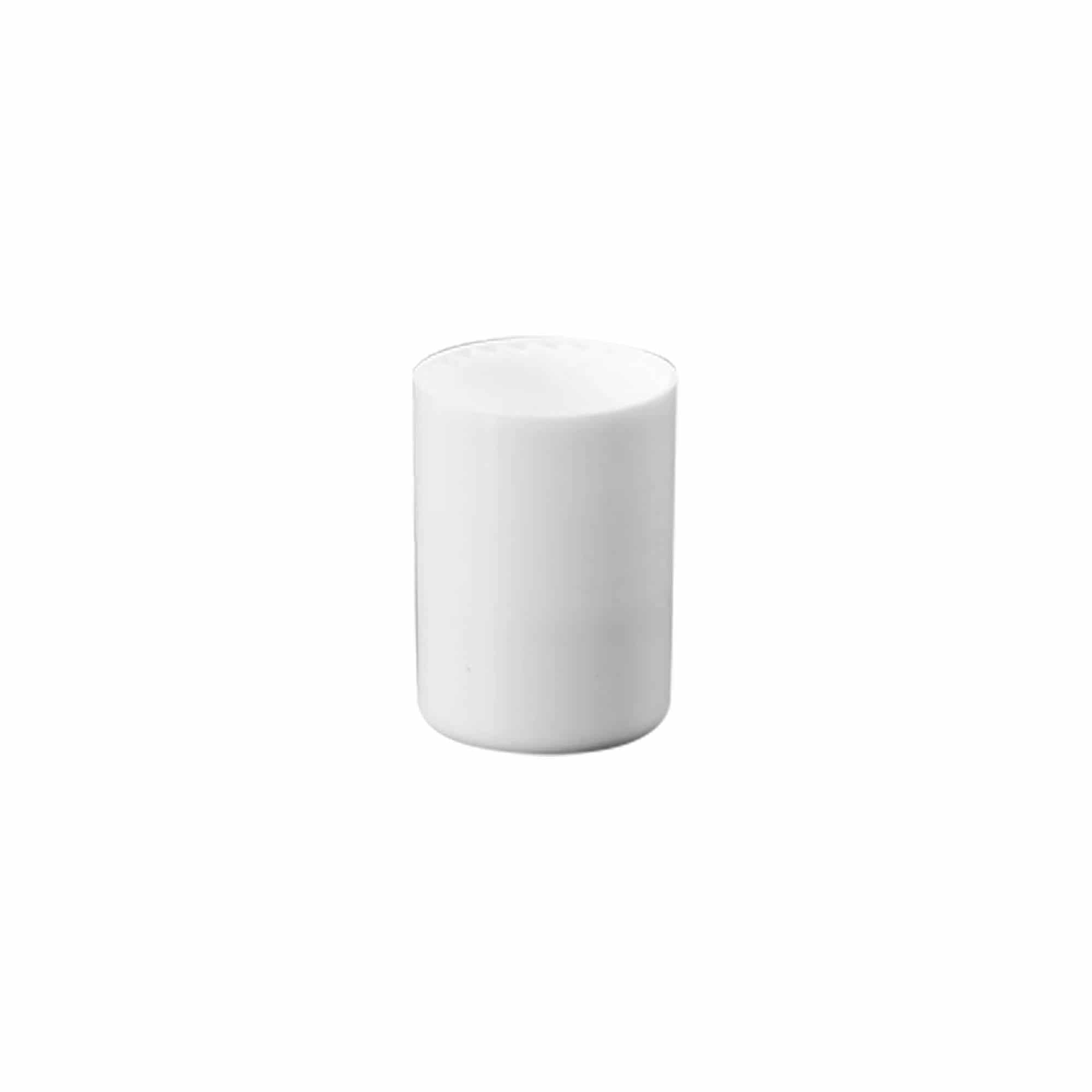 Uzáver pre 10 ml roll on fľaštička, PP plast, biela farba, pre hrdlo: skrutkovací uzáver