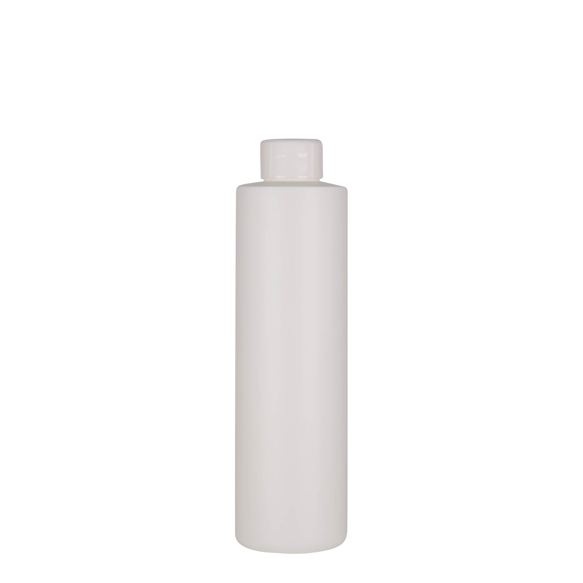 250 ml plastová fľaša 'Pipe', zelený HDPE, biela, hrdlo: 24/410