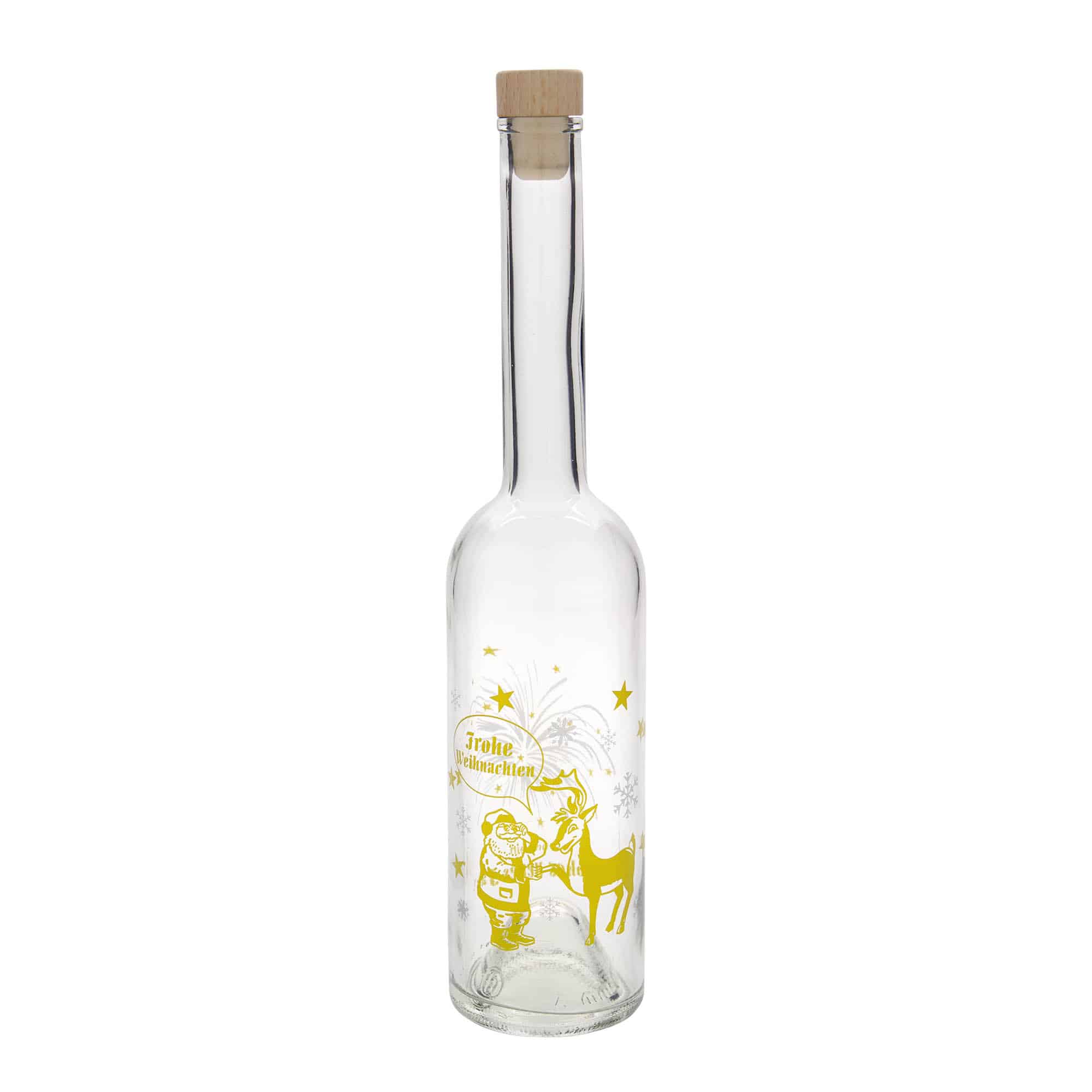 500 ml sklenená fľaša 'Opera', motív: Ohňostroj, hrdlo: korok