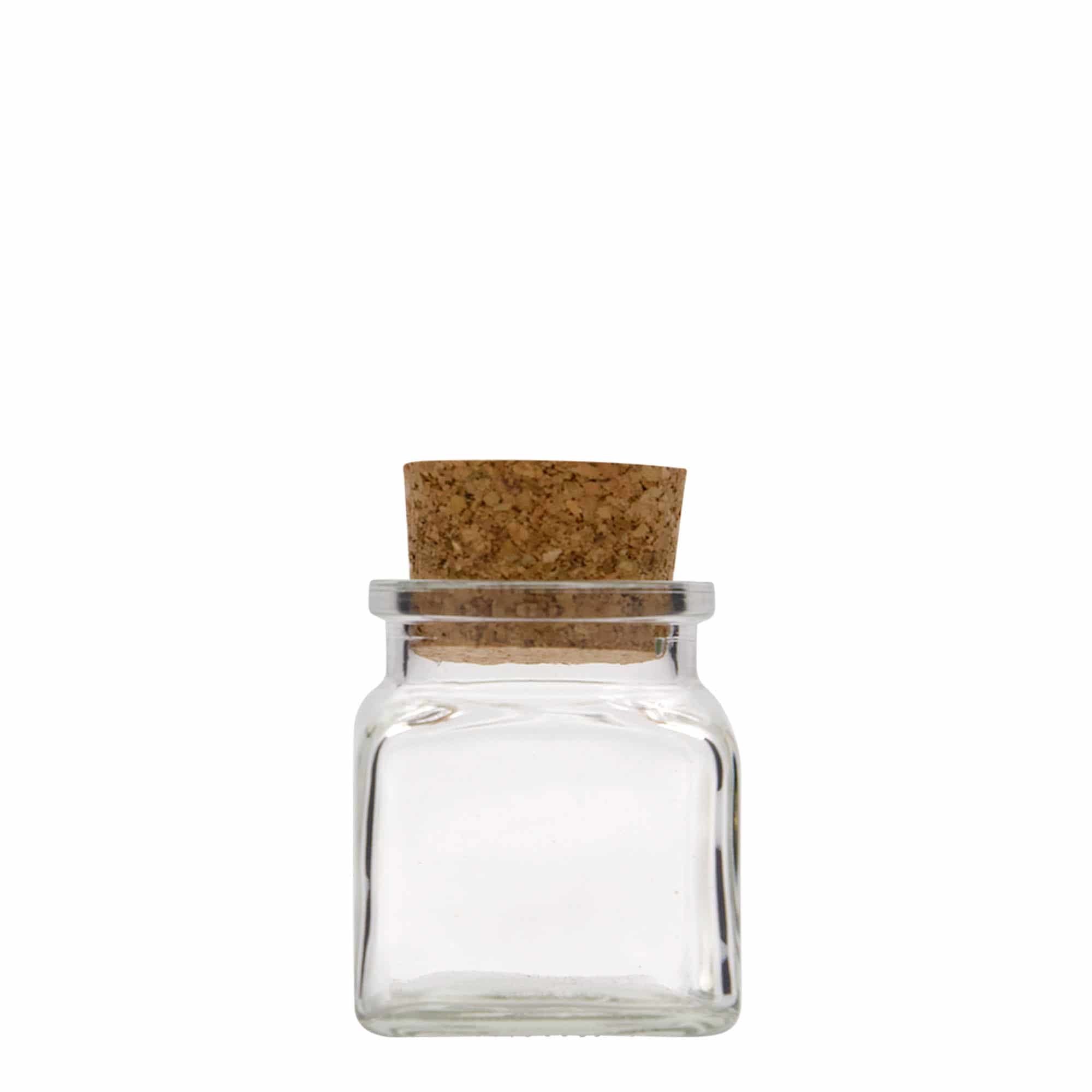 120 ml korková nádoba, štvorcová, hrdlo: korok