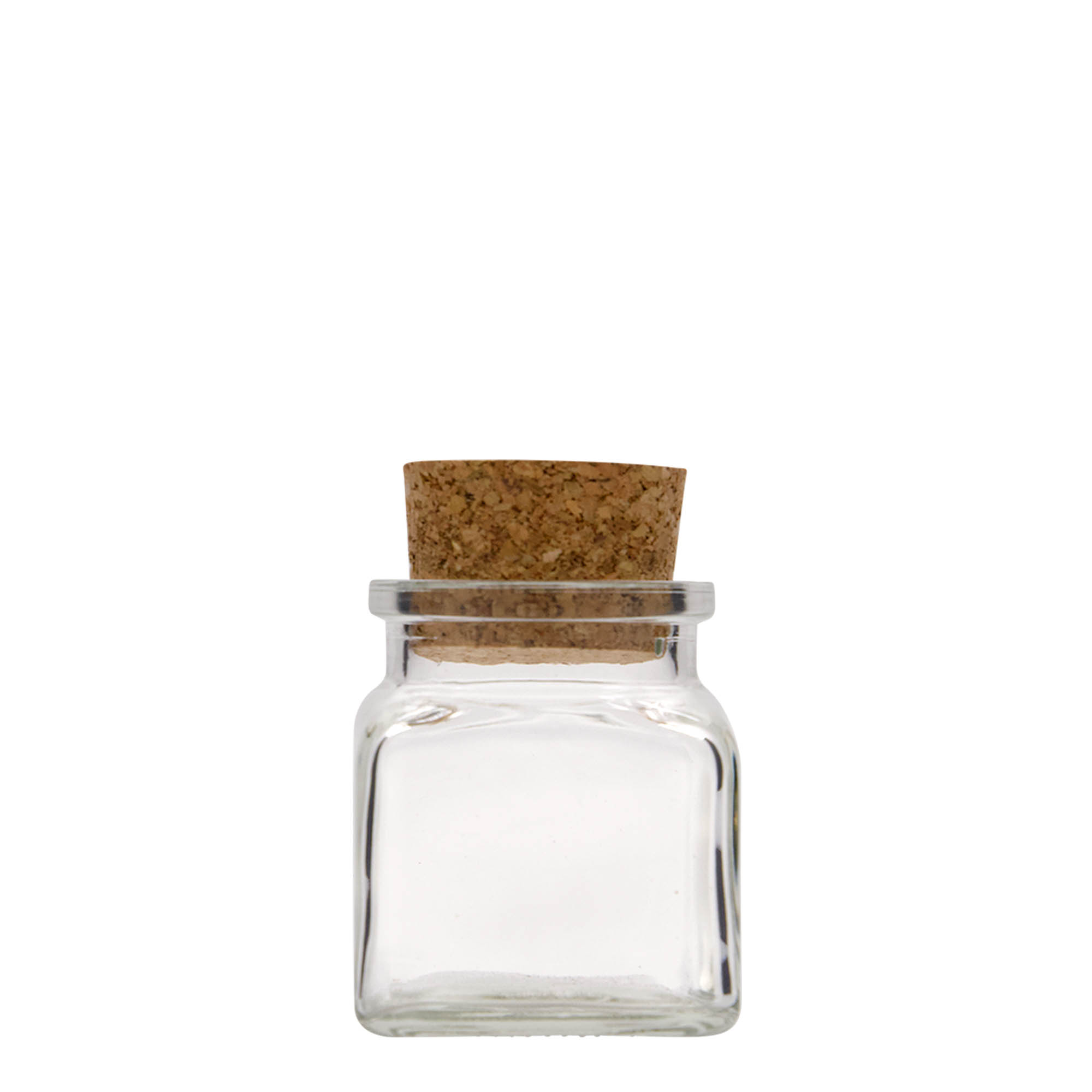 120 ml korková fľaša, štvorcová, hrdlo: korkové