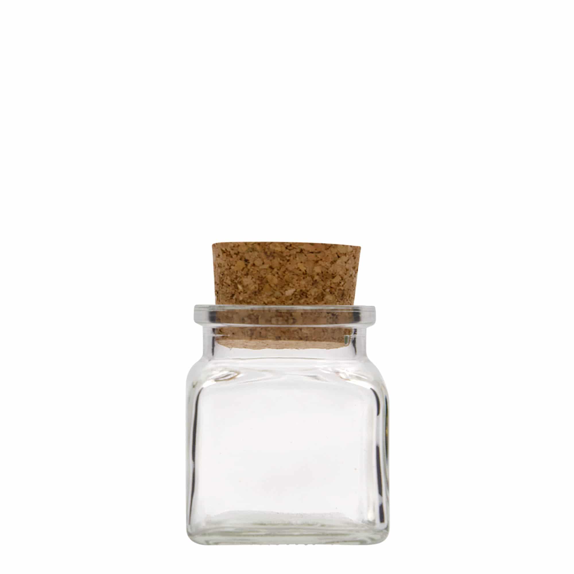 120 ml korková fľaša, štvorcová, hrdlo: korkové