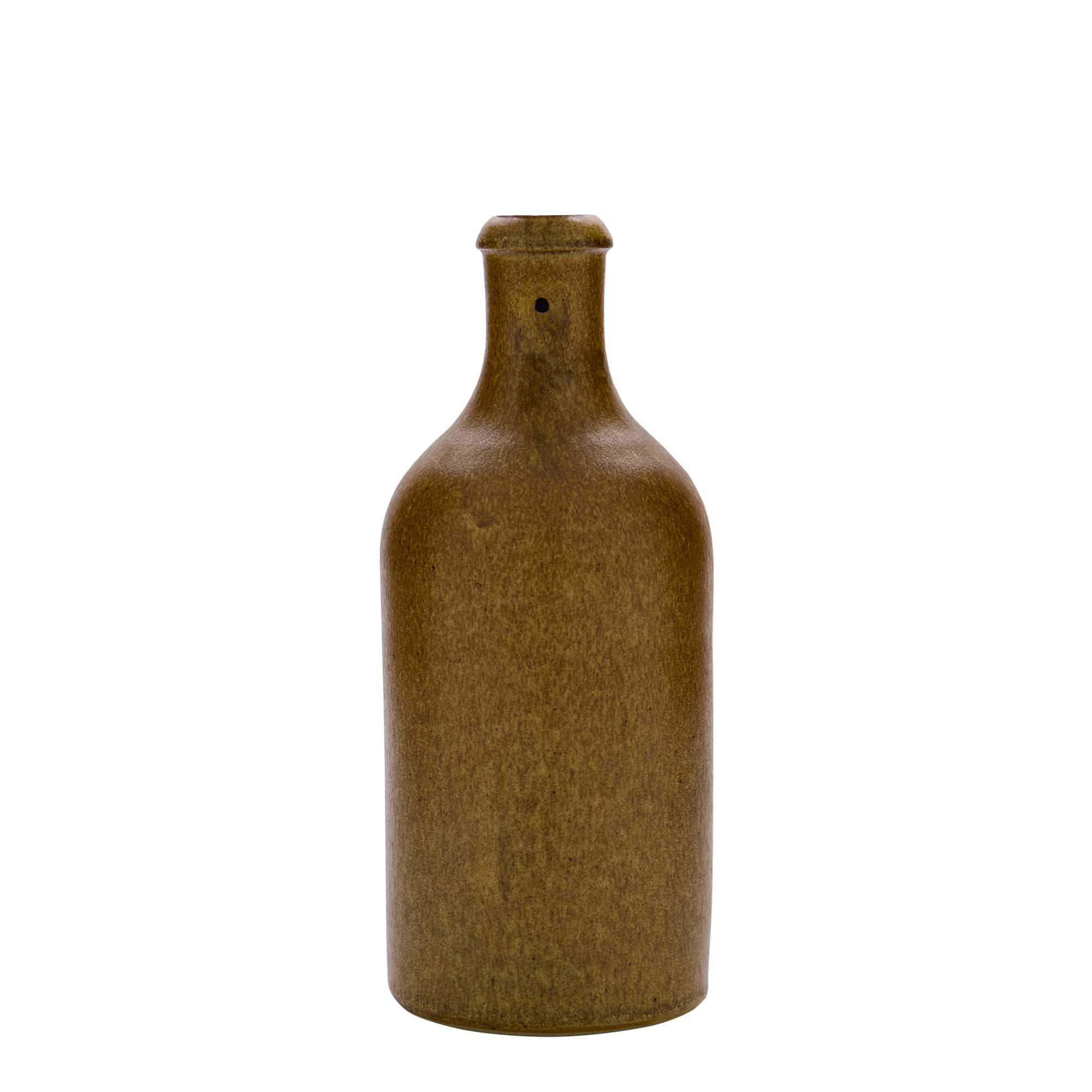 500 ml hlinený džbán, kamenina, hnedo-kryštalický, hrdlo: uzáver na pánt