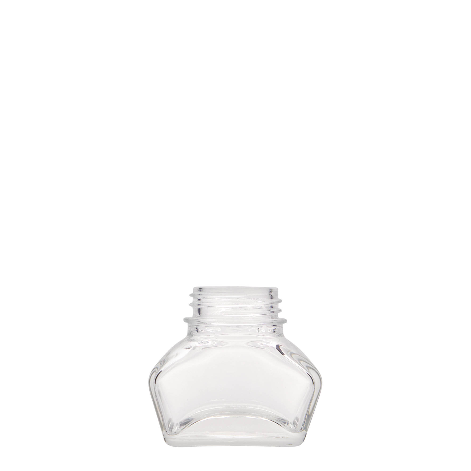 30 ml atramentová fľaštička, obdĺžniková, hrdlo: závitové uzáver