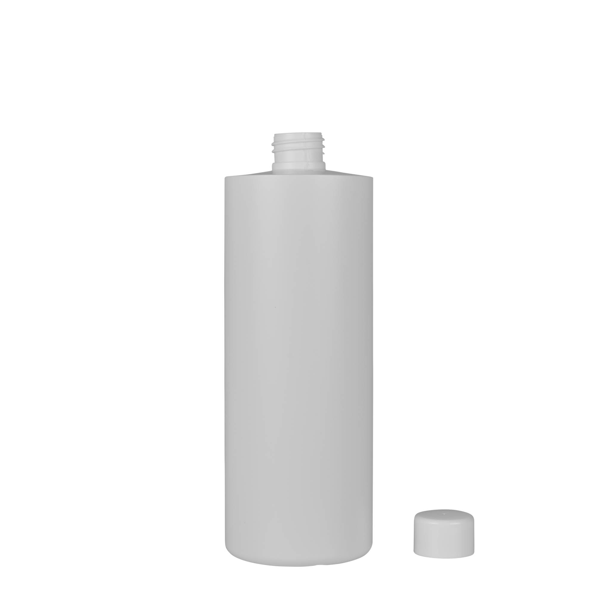 500 ml plastová fľaša 'Pipe', zelený HDPE, biela, hrdlo: 24/410 500 ml plastová fľaša 'Pipe', zelený HDPE, biela, hrdlo: 24/410