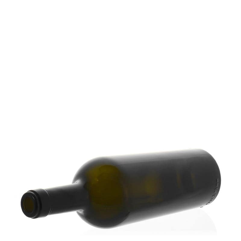 750 ml vínová fľaša „Imperiale“, antická zelená farba, hrdlo: korok