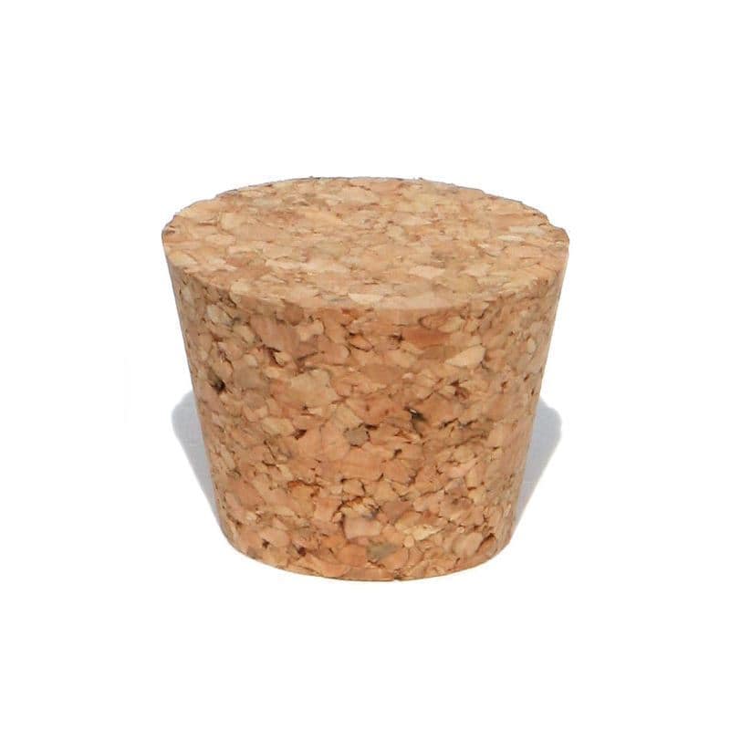 Špicaté zátky 25-35 x 27, lisovaný korok, béžová farba, pre hrdlo: korok