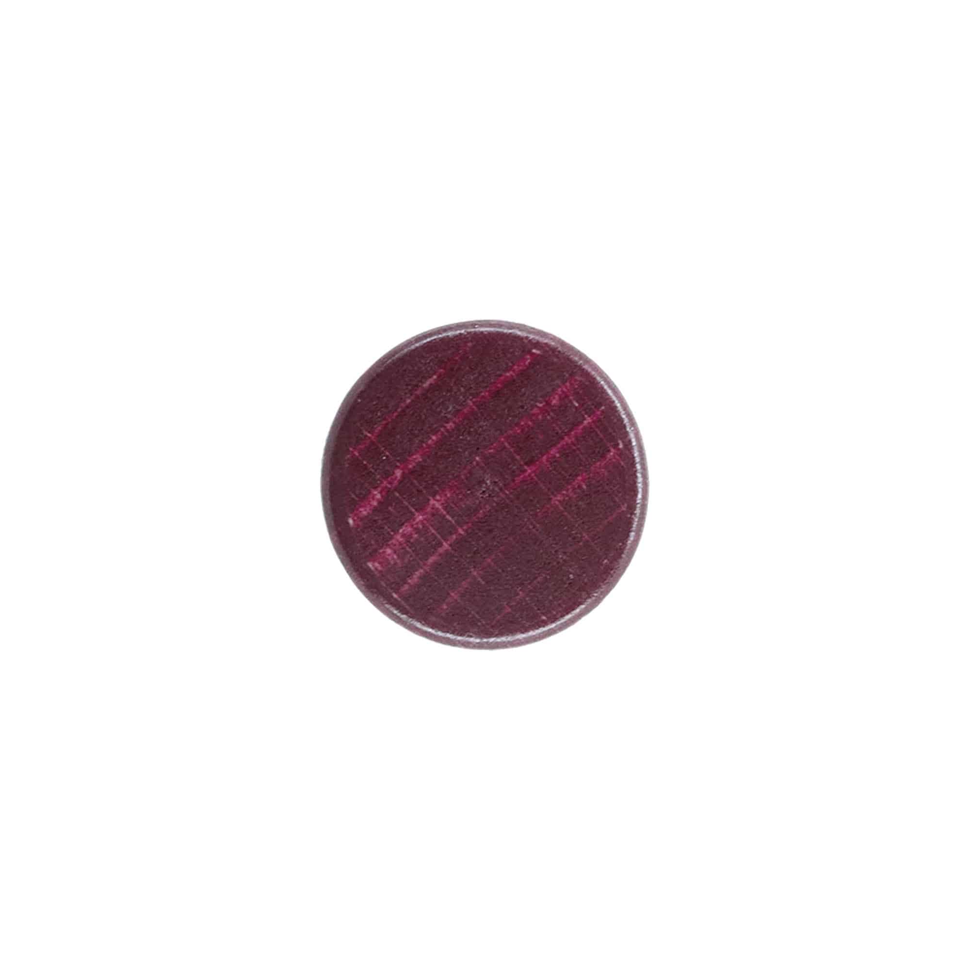 Rukoväťový korkový uzáver 19 mm, drevo/plast, bordová, na ústie: korkový uzáver