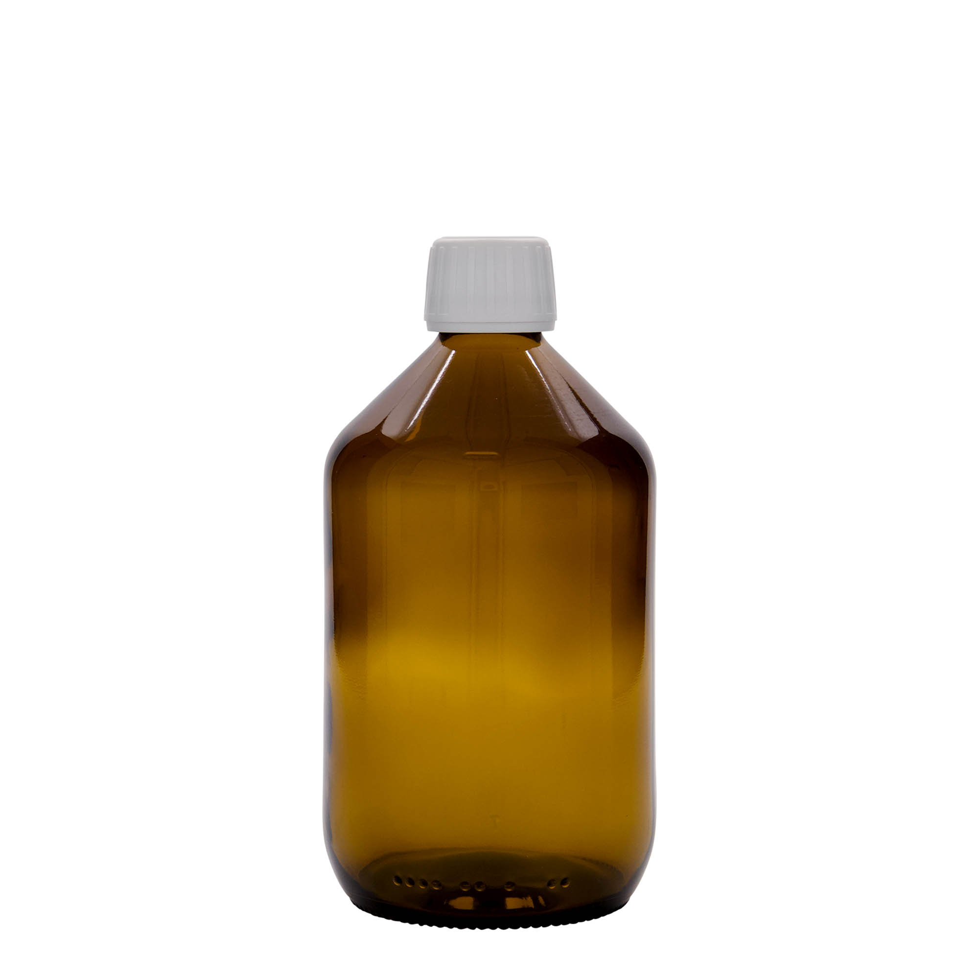 500 ml lekárska fľaša, hnedá, sklo, hrdlo: PP 28