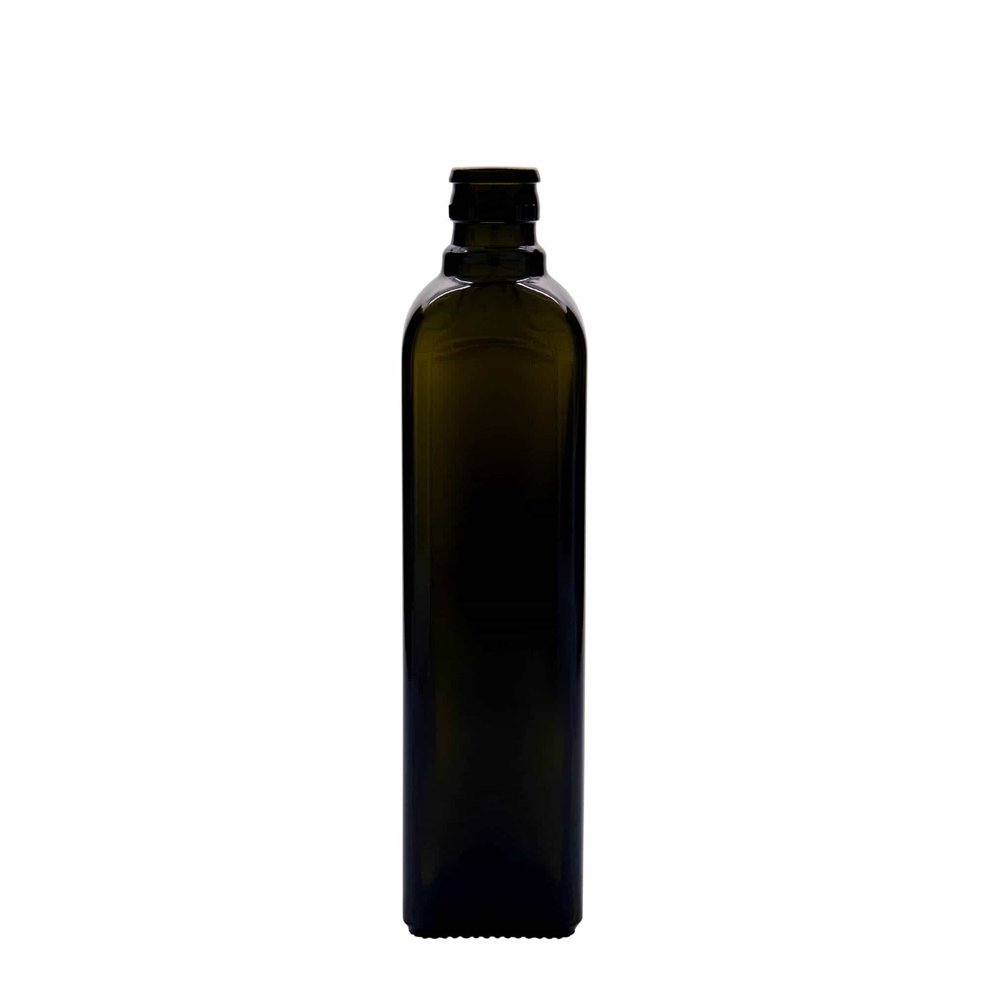 500 ml fľaša na ocot/olej „Quadra“, sklená, štvorcová, antická zelená farba, hrdlo: DOP 500 ml fľaša na ocot/olej „Quadra“, sklená, štvorcová, antická zelená farba, hrdlo: DOP
