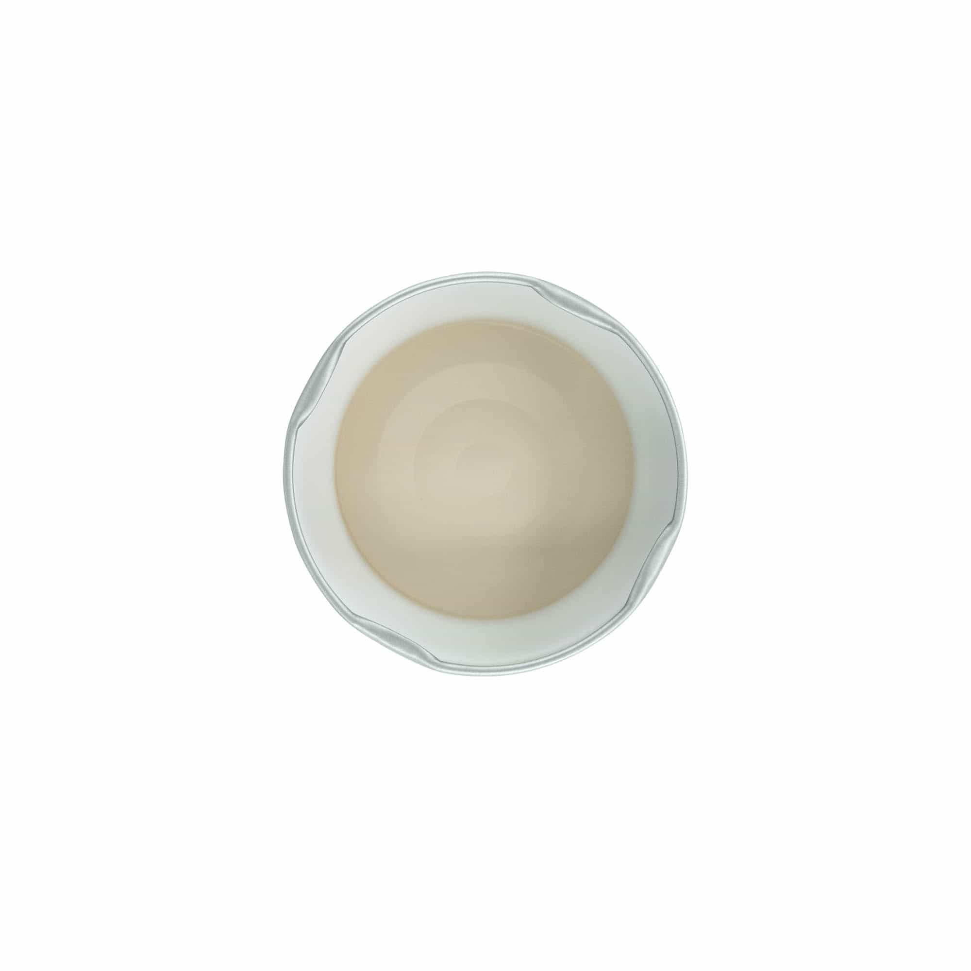 Hlboký závitový uzáver, biely plech, strieborný, pre hrdlo: Deep-TO 63