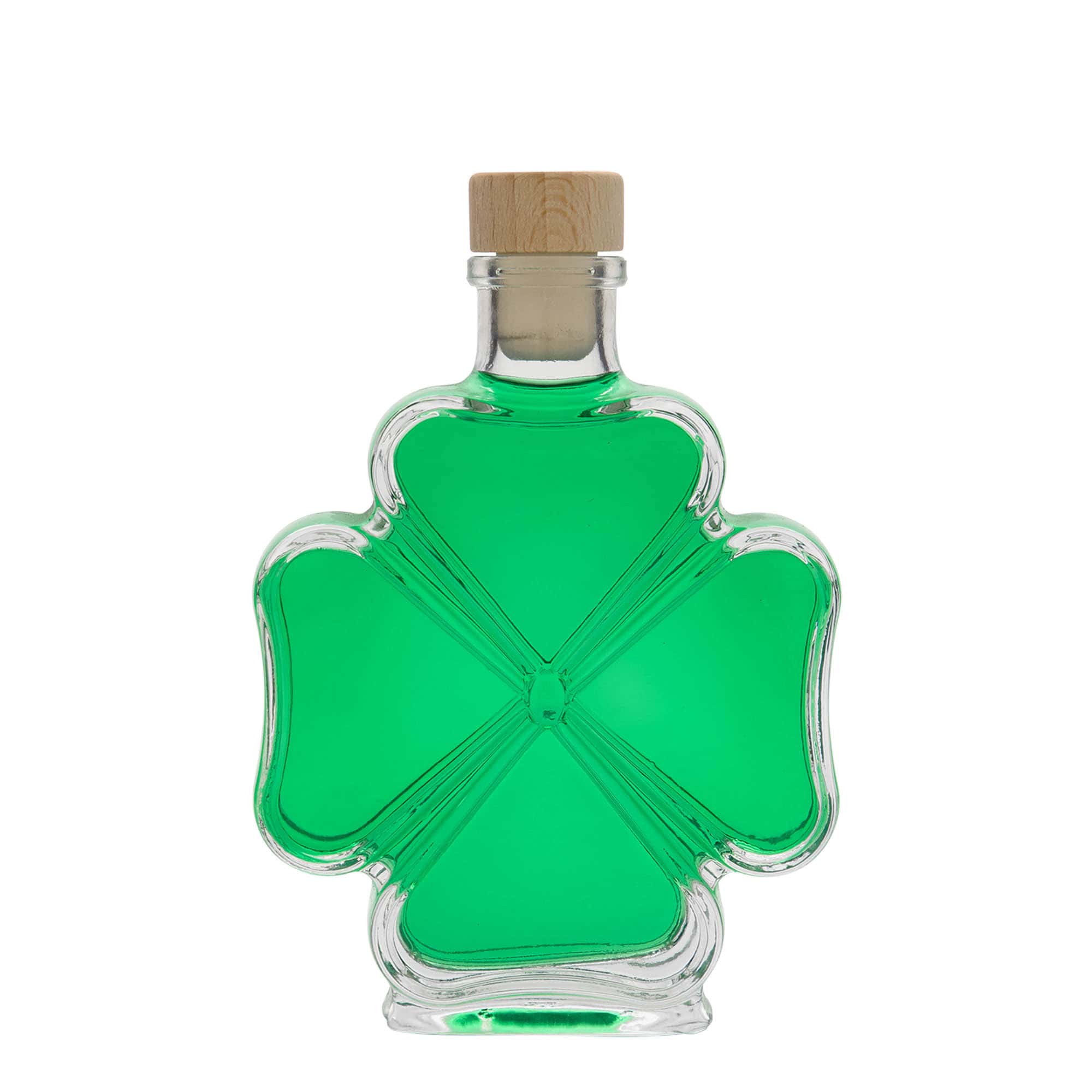 200 ml sklená fľaša „Trojlístok“, hrdlo: korok