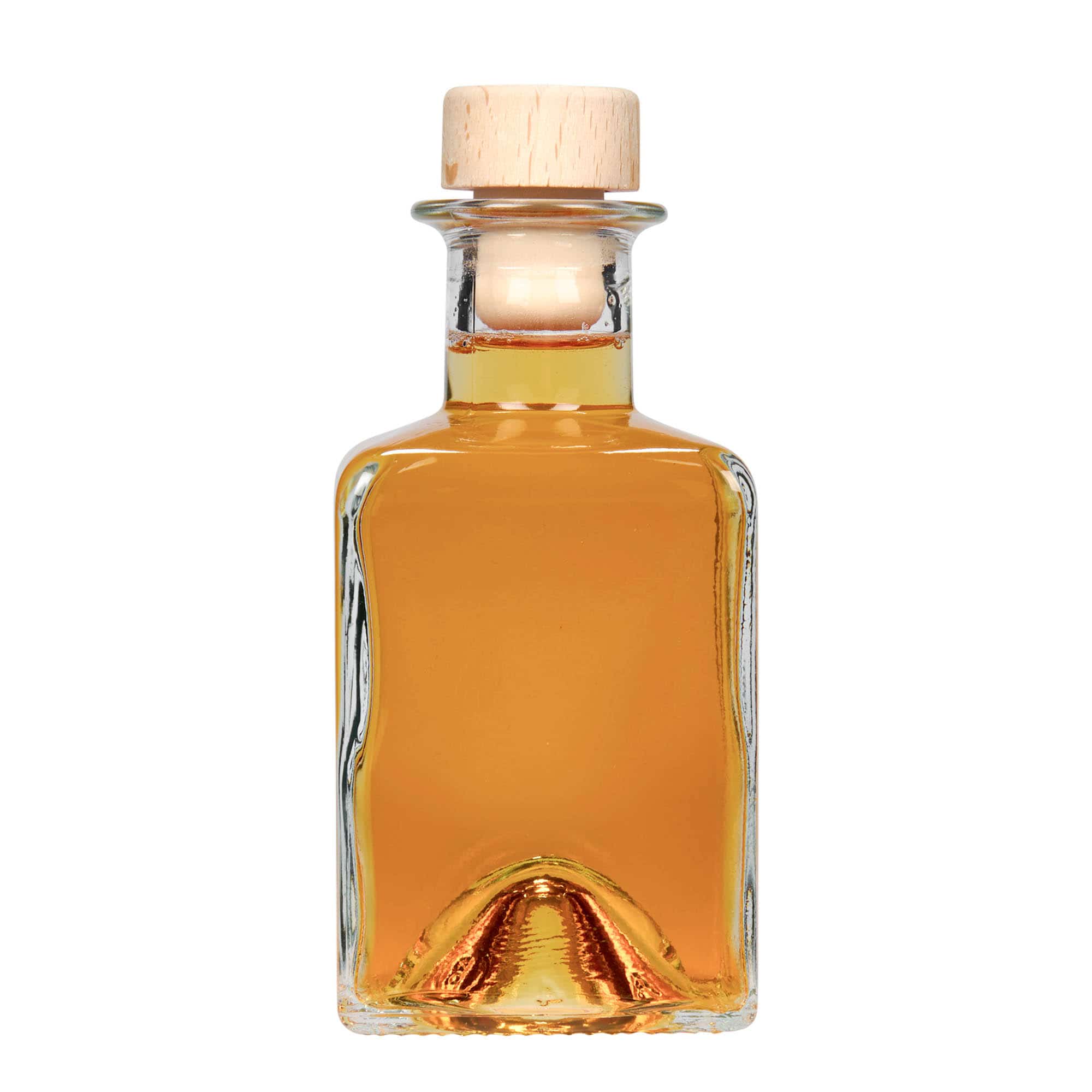 200 ml sklená fľaša „Kubica“, štvorcová, hrdlo: korok