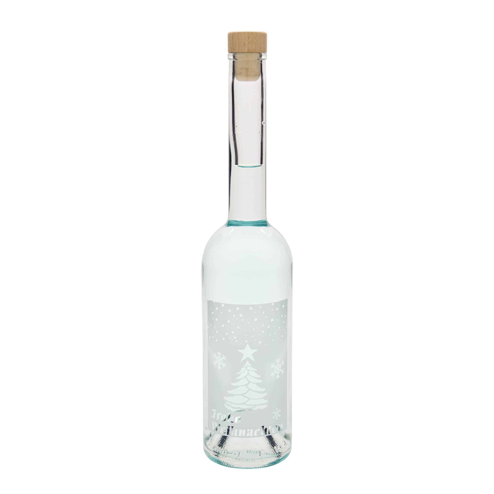 500 ml sklená fľaša „Opera“, motív: Biele Vianoce, hrdlo: korok