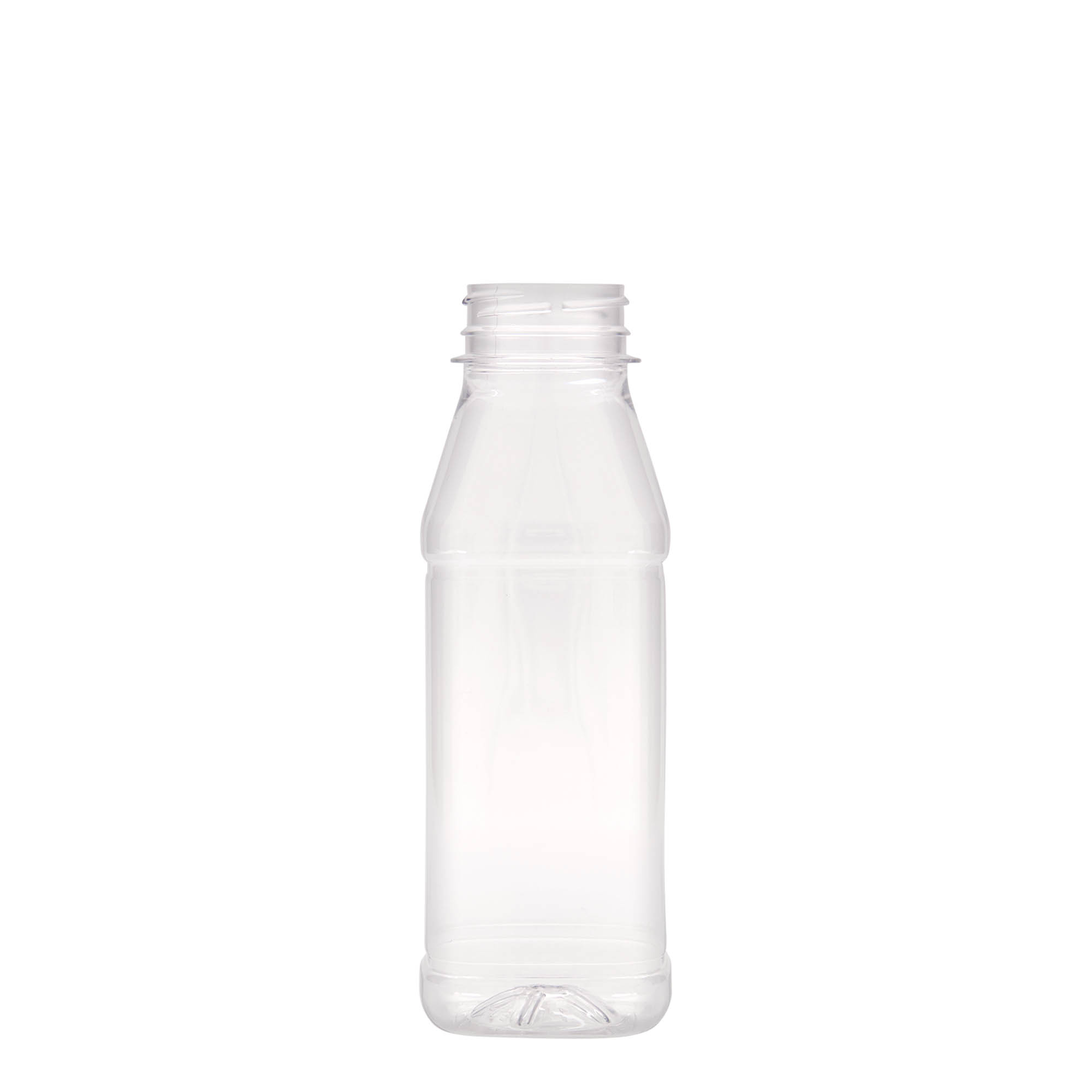330 ml PET fľaša 'Milk and Juice Carré', štvorcová, plastová, hrdlo: 38 mm