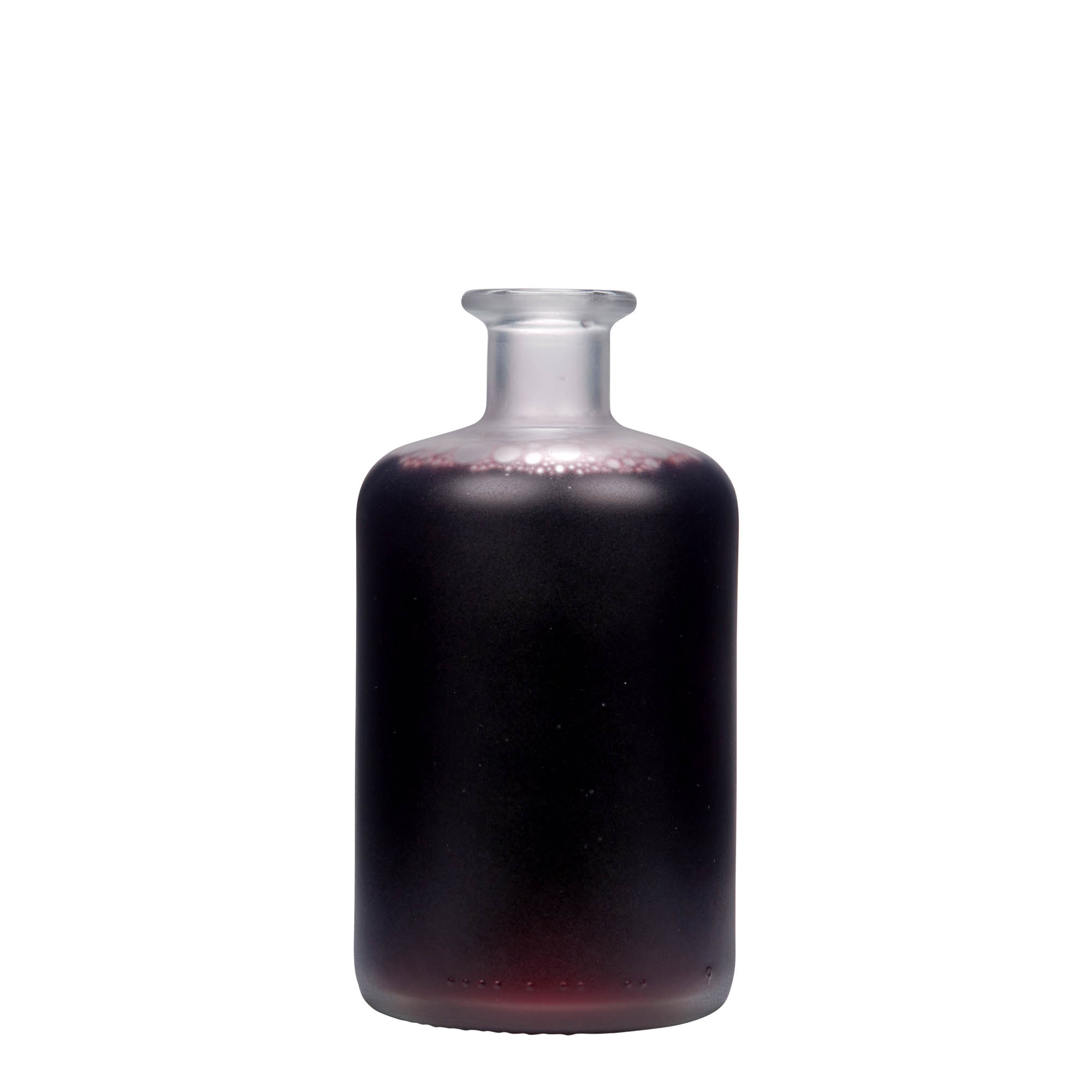 500 ml lekárnická sklenená fľaša, mrazená, hrdlo: korok