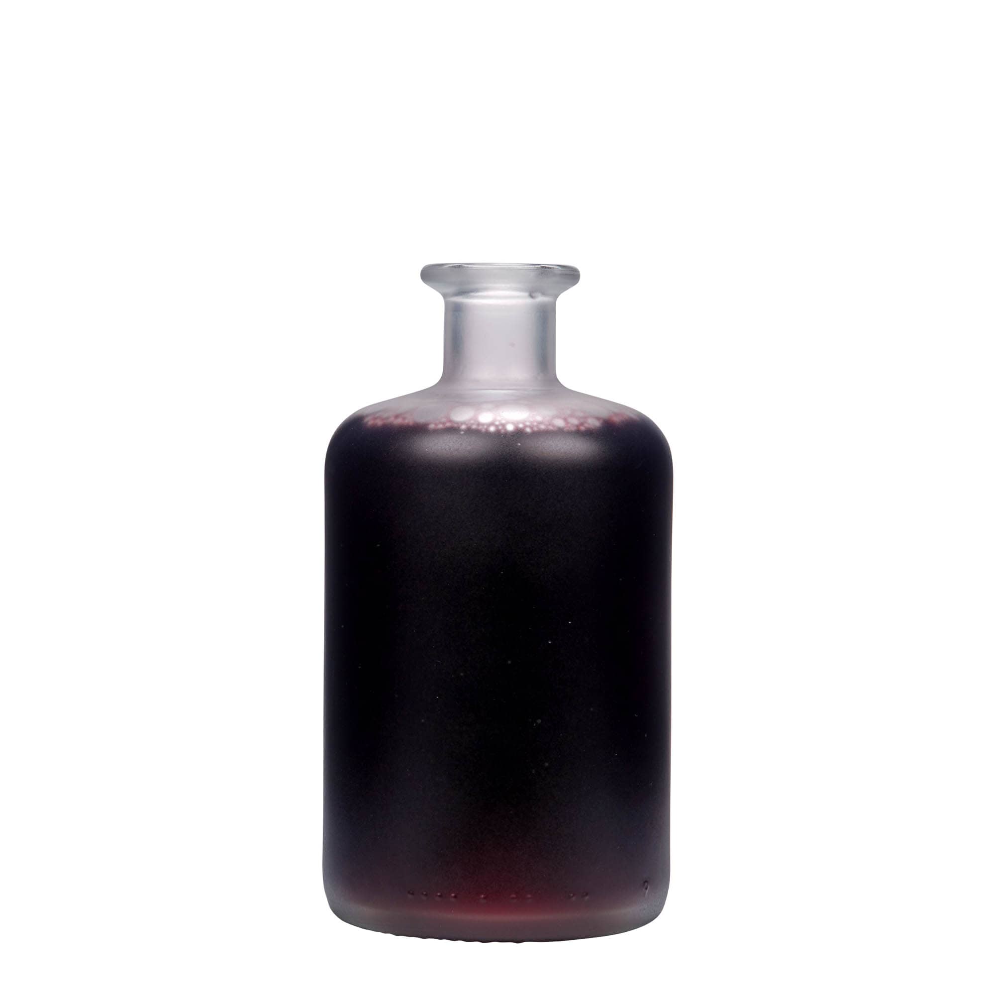 500 ml lekárnická sklenená fľaša, mrazená, hrdlo: korok