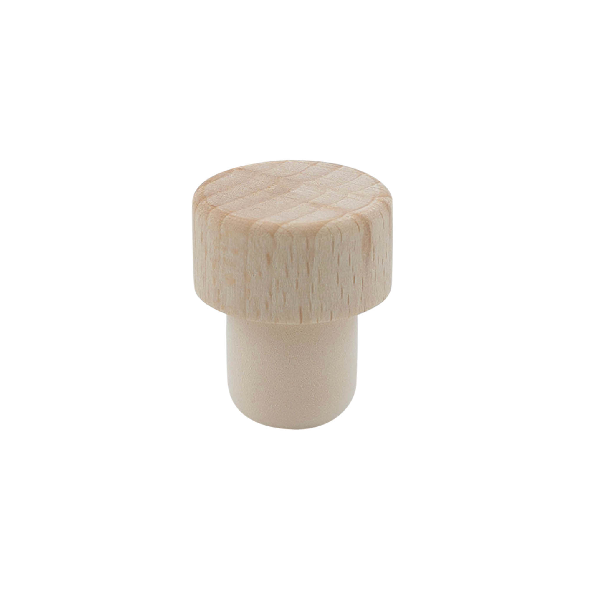 Korková zátka s úchopom 19 mm, drevo/plast, pre hrdlo: korok
