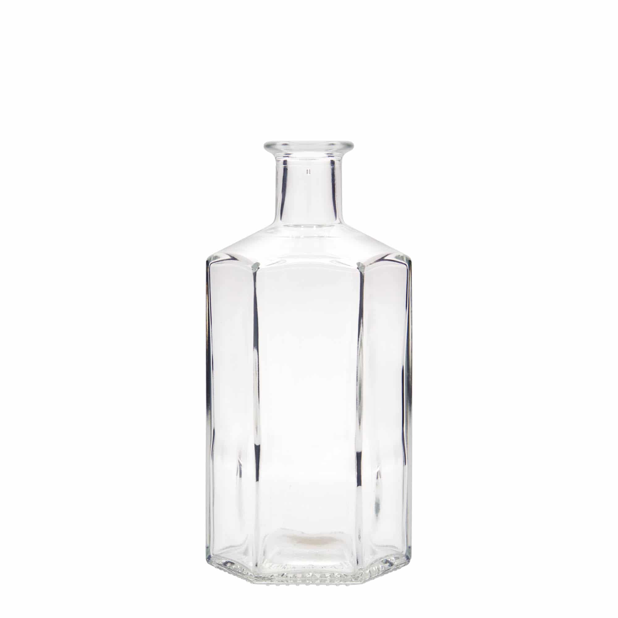 500 ml sklená fľaša lekárnická „Jimmy“, šesťhranná, hrdlo: korok