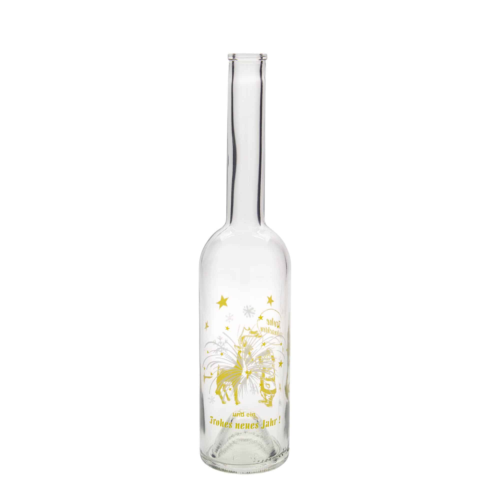 500 ml sklená fľaša „Opera“, motív: ohňostroj, hrdlo: korok