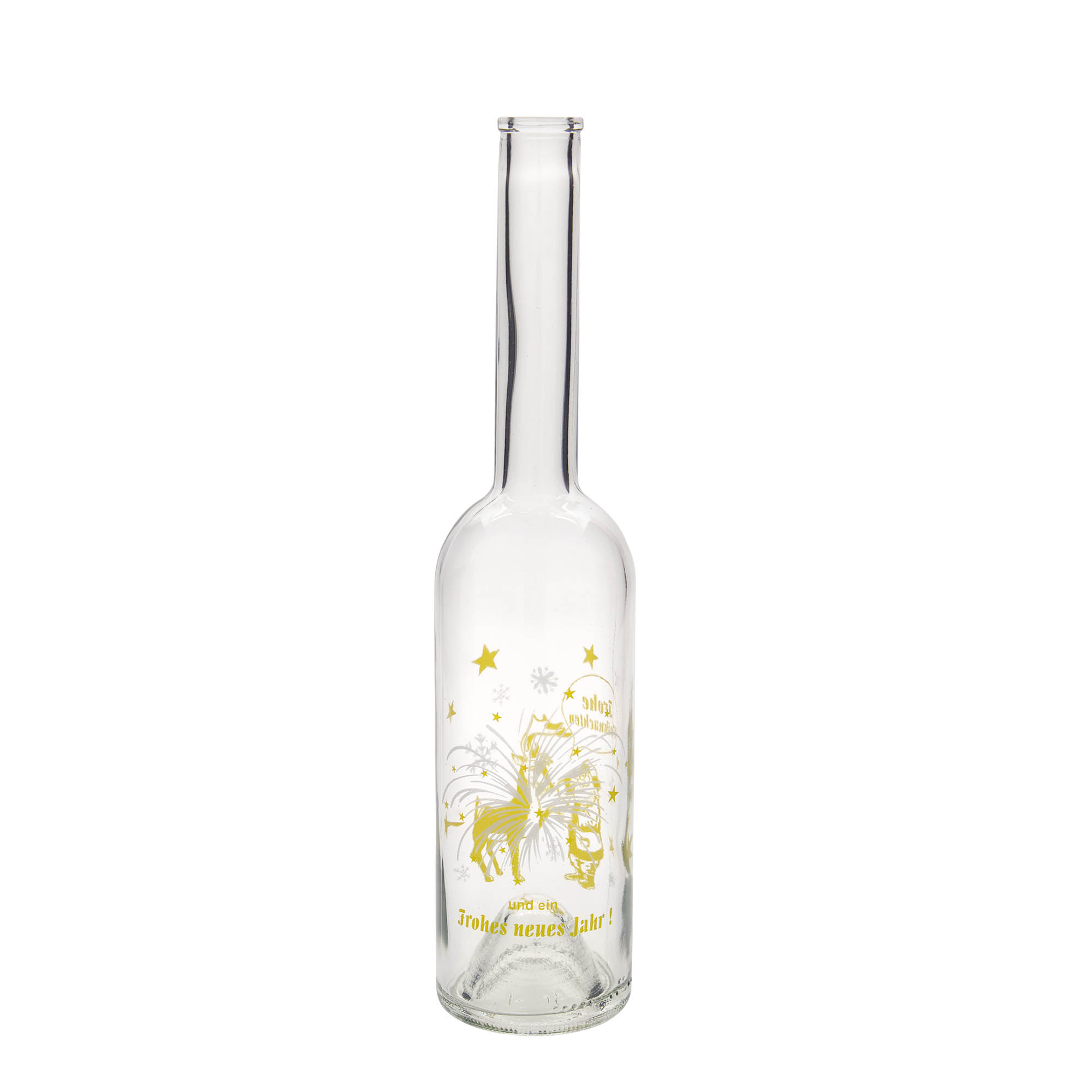 500 ml sklenená fľaša 'Opera', motív: Ohňostroj, hrdlo: korok