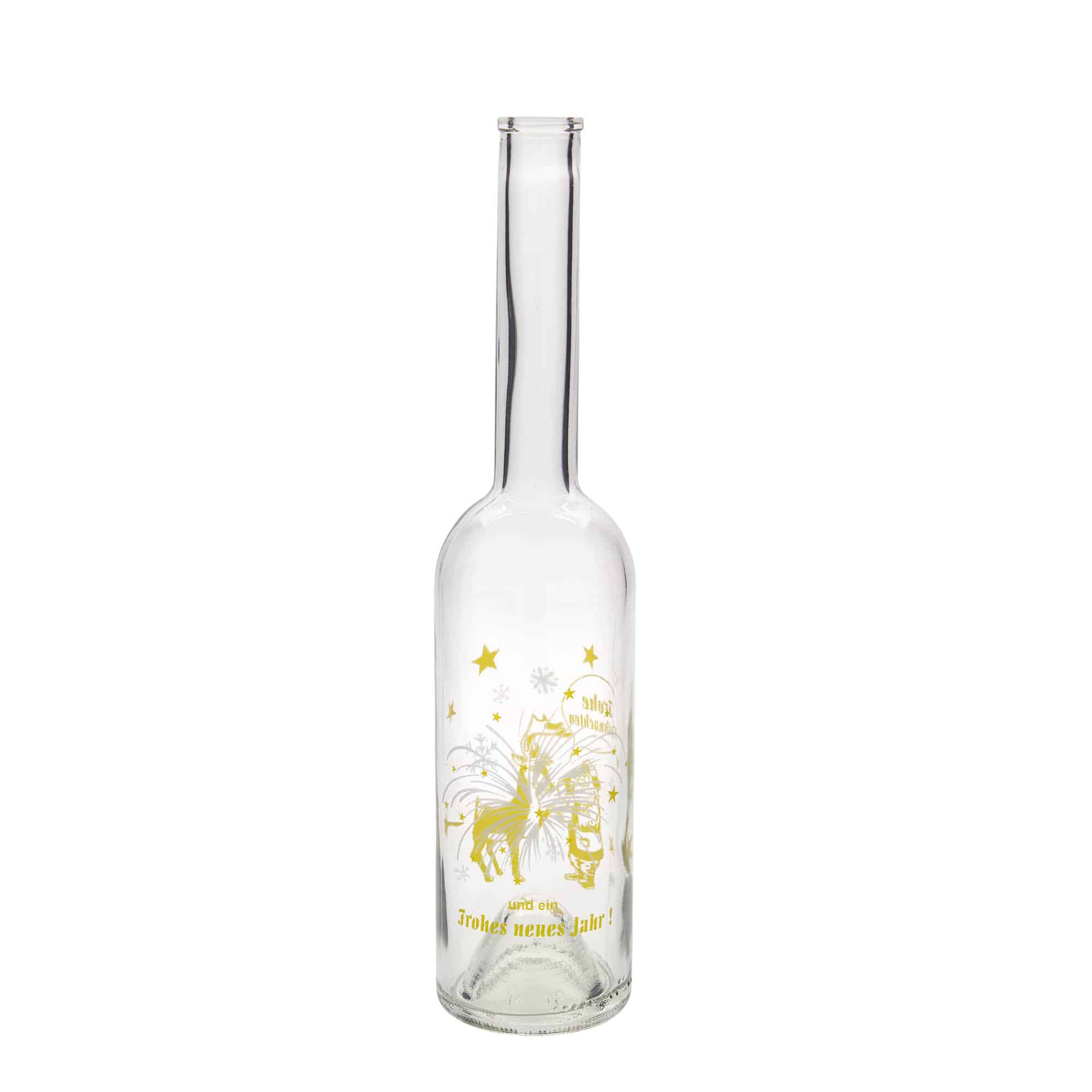 500 ml sklenená fľaša 'Opera', motív: Ohňostroj, hrdlo: korok