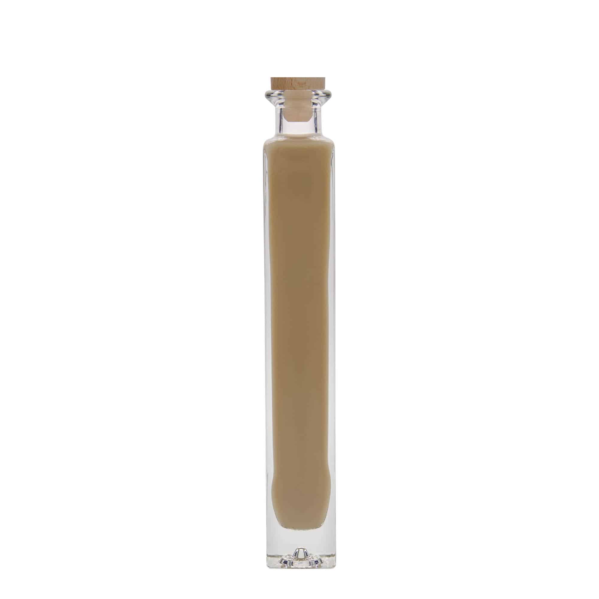 200 ml sklená fľaša „Tommy“, štvorcová, hrdlo: korok