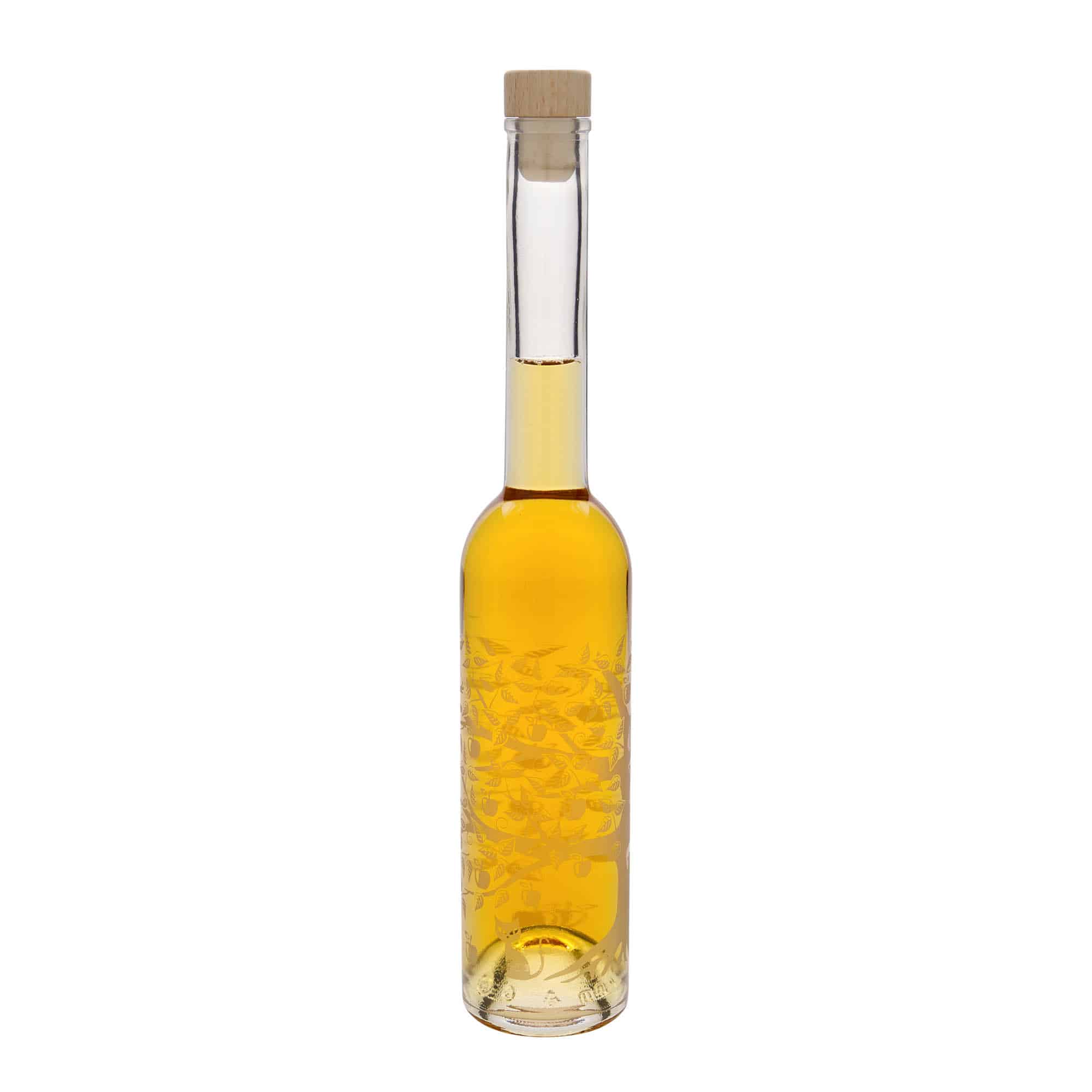 350 ml sklená fľaša „Opera“, motív: jabloň, hrdlo: korok