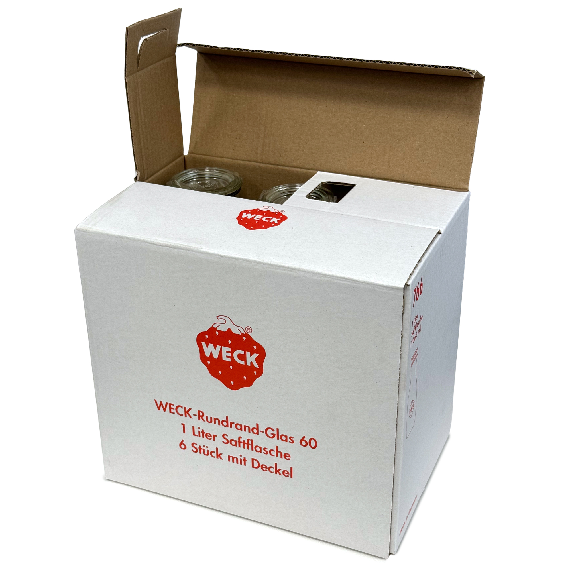 6x 1000 ml WECK-džbán na šťavu so skleneným viečkom RR 60