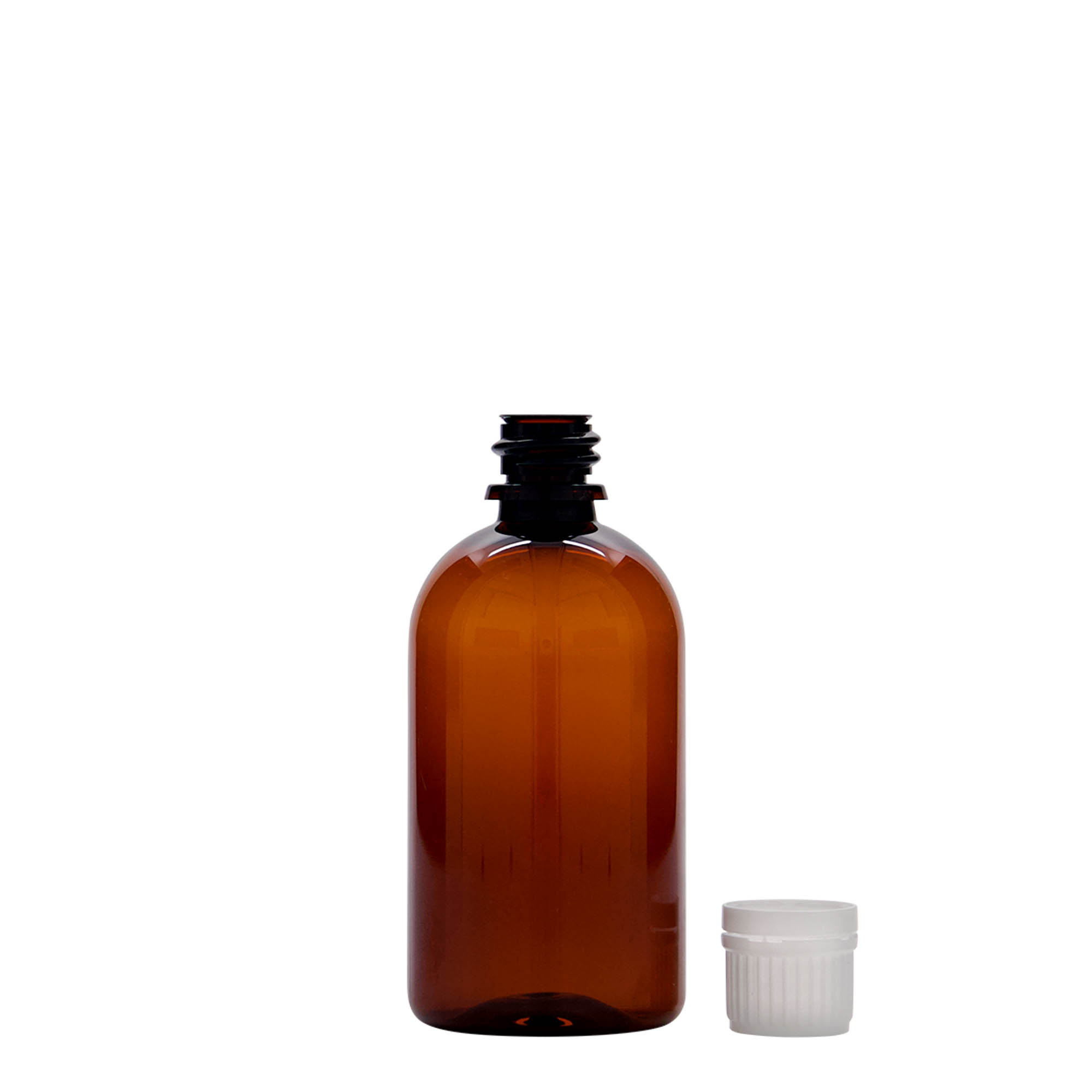 100 ml PET liekovka „Easy Living“, hnedá farba, plast, hrdlo: DIN 18