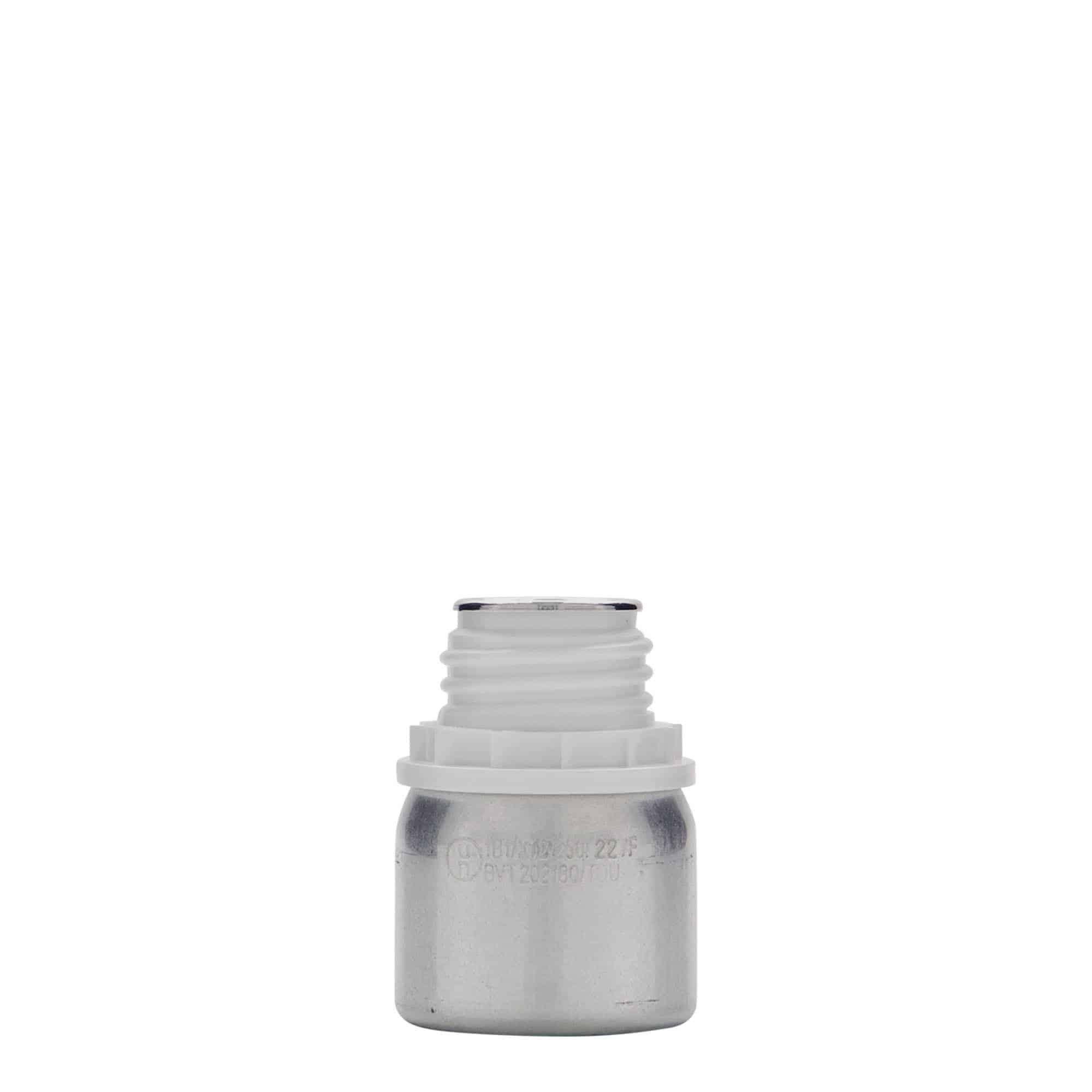 50 ml hliníková fľaša, kov, strieborná farba, hrdlo: DIN 32
