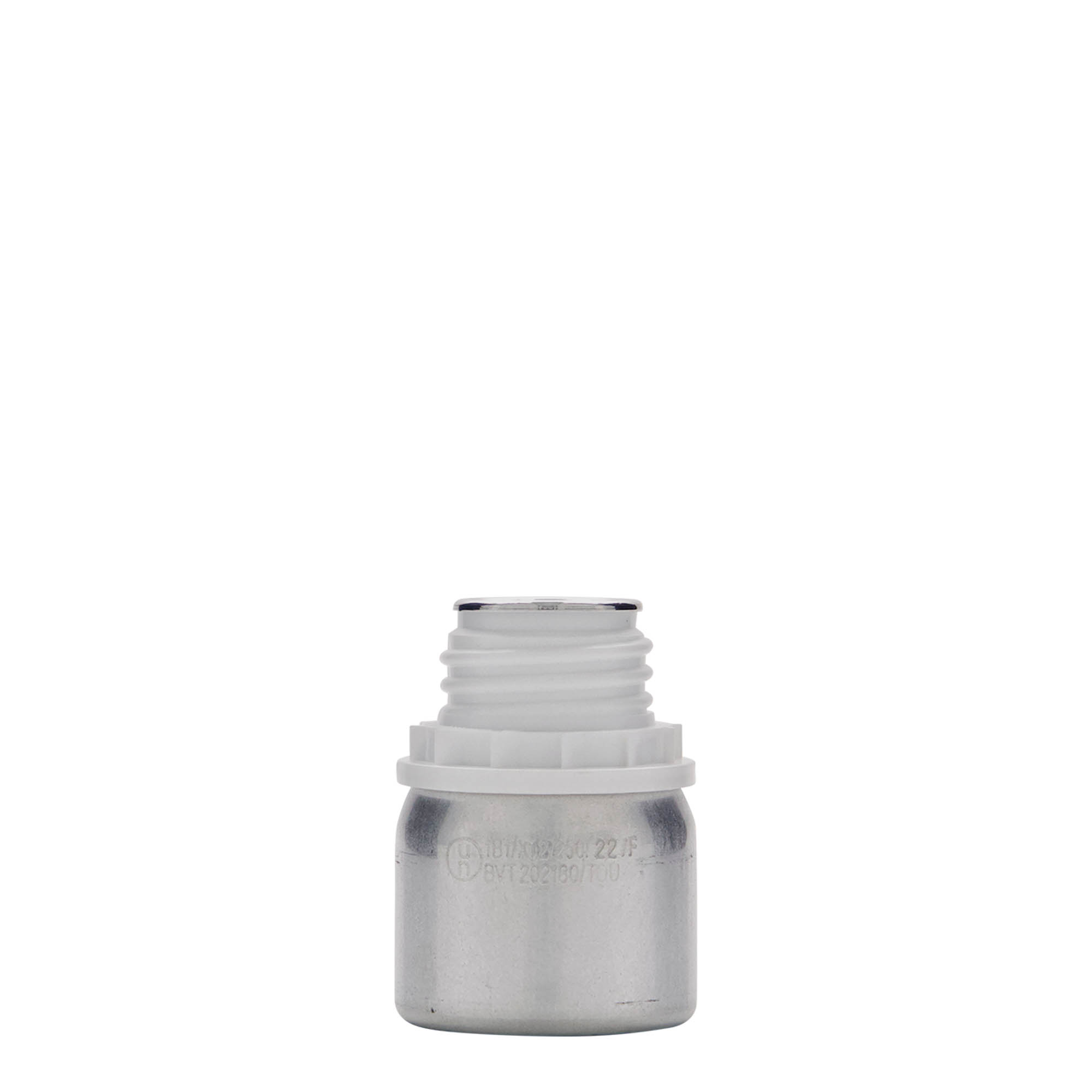 50 ml hliníková fľaša, kov, strieborná, hrdlo: DIN 32