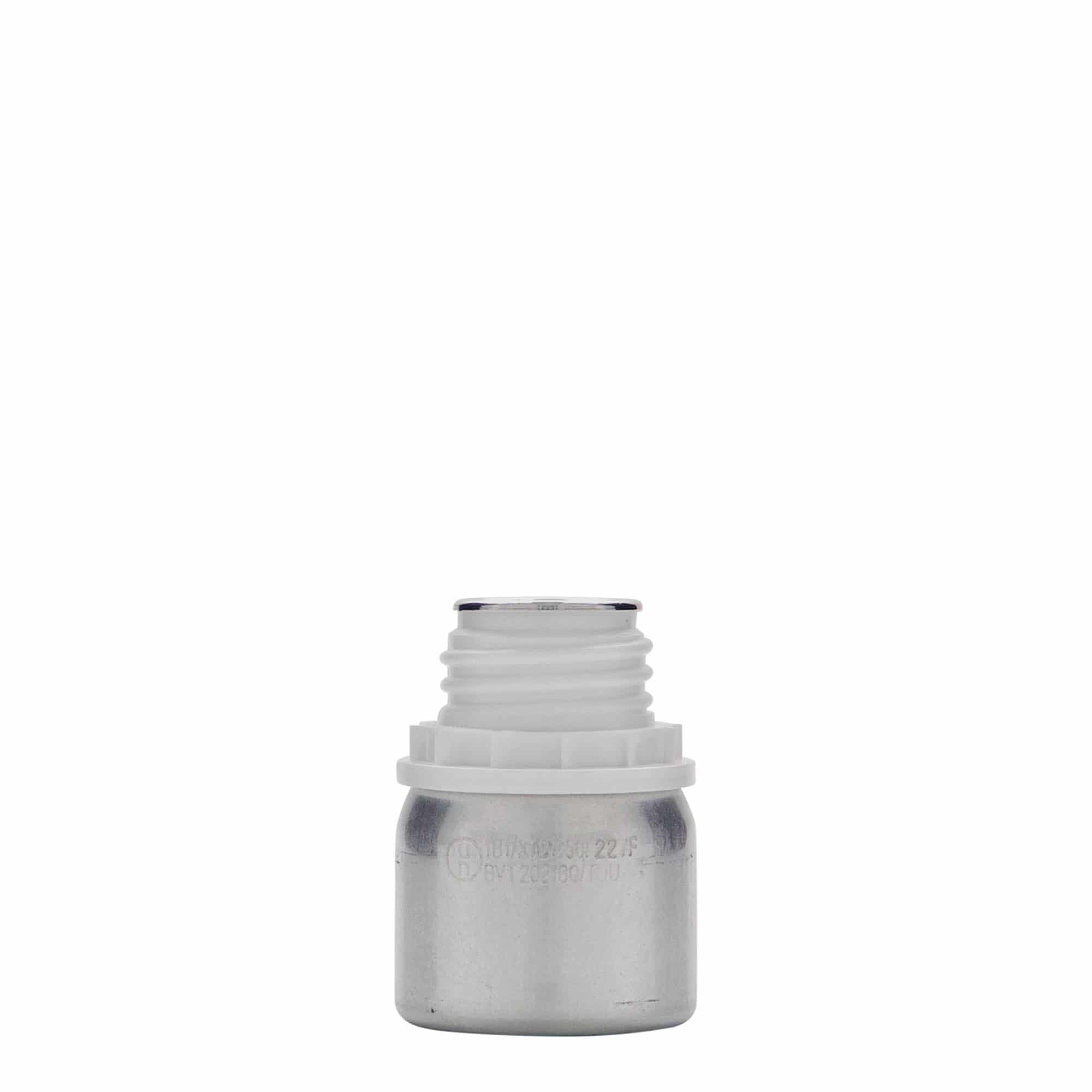 50 ml hliníková fľaša, kov, strieborná, hrdlo: DIN 32