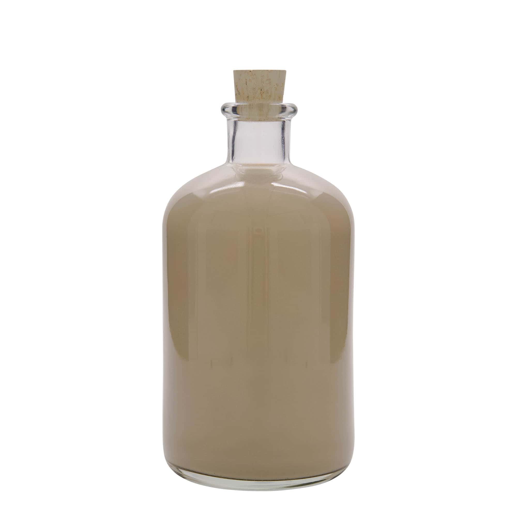 1 000 ml sklená fľaša lekárnická, hrdlo: korok