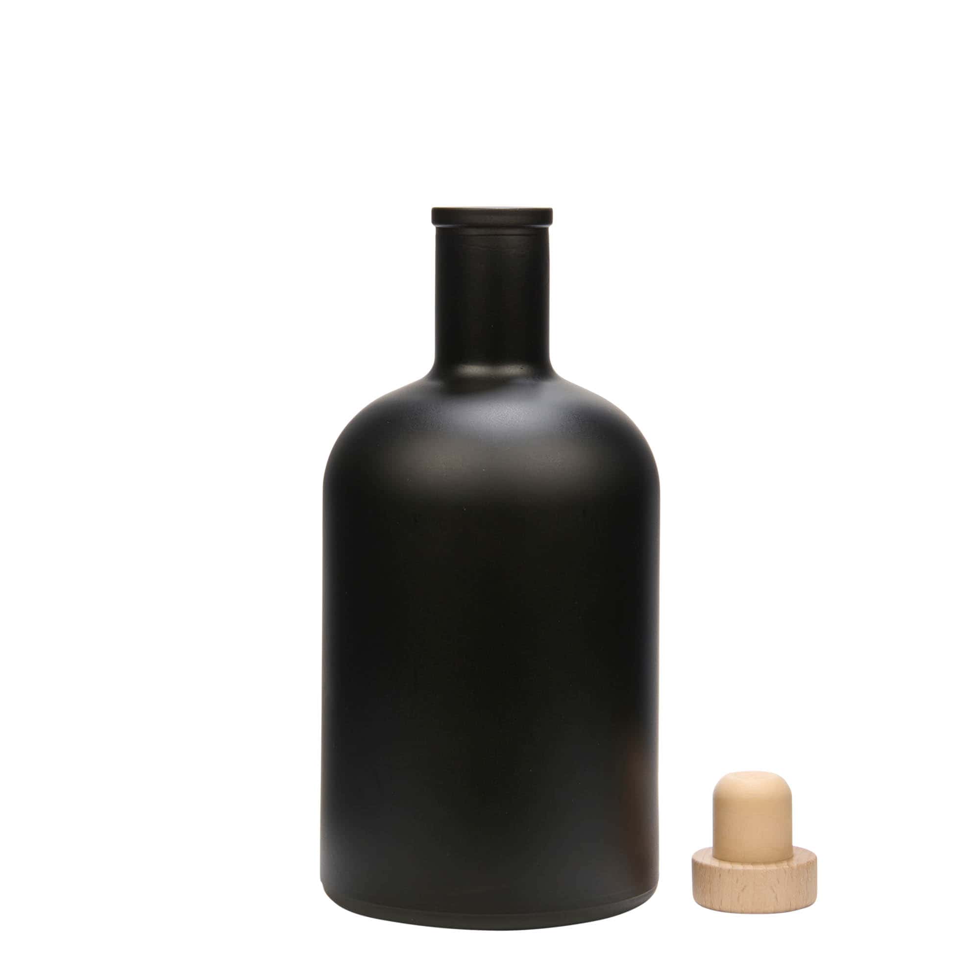 700 ml sklená fľaša „Gerardino“, čierna farba, hrdlo: korok