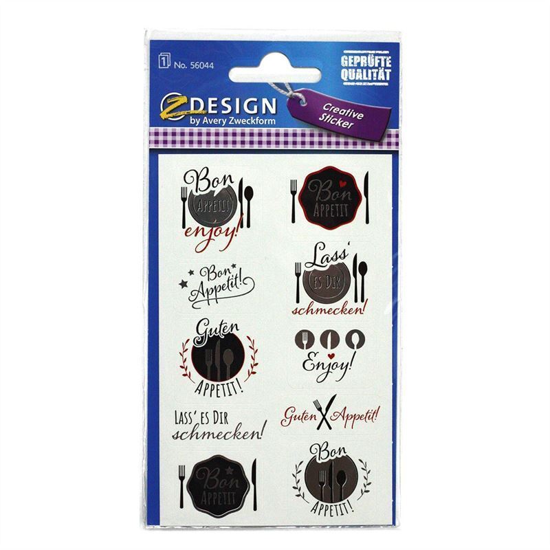 Zweckform nálepky „Dobrú chuť“, papier, viacfarebné Zweckform nálepky „Dobrú chuť“, papier, viacfarebné