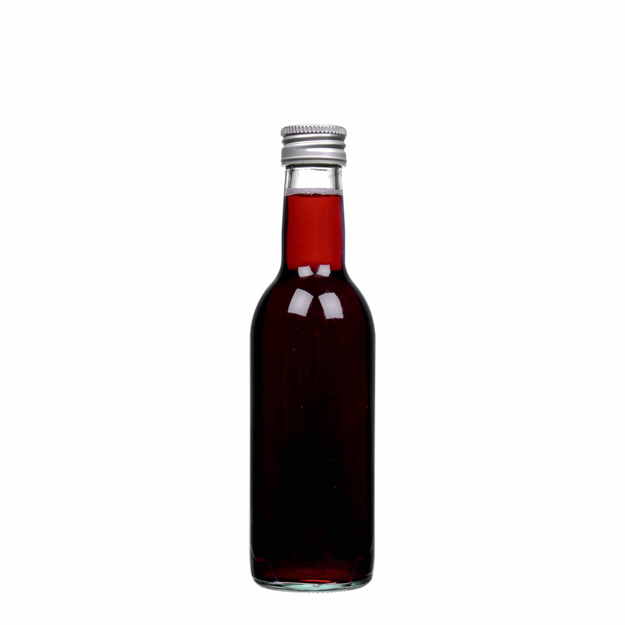 250 ml sklená fľaša „Bordeaux“, hrdlo: PP 28
