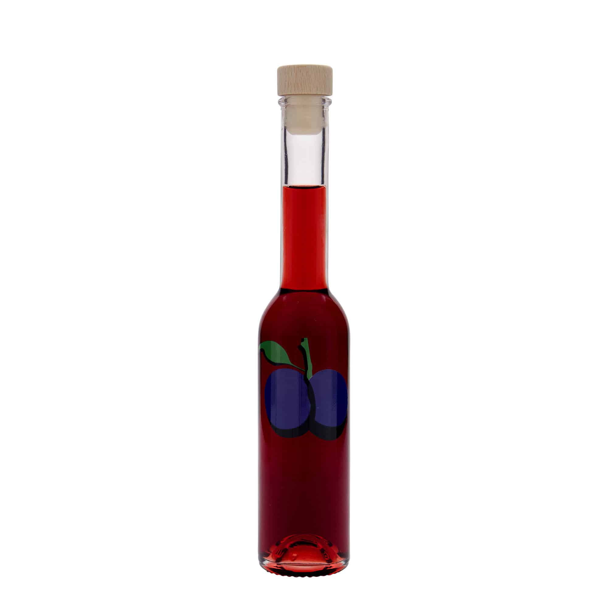 200 ml sklenená fľaša 'Opera', motív: slivka, hrdlo: korok 200 ml sklenená fľaša 'Opera', motív: slivka, hrdlo: korok