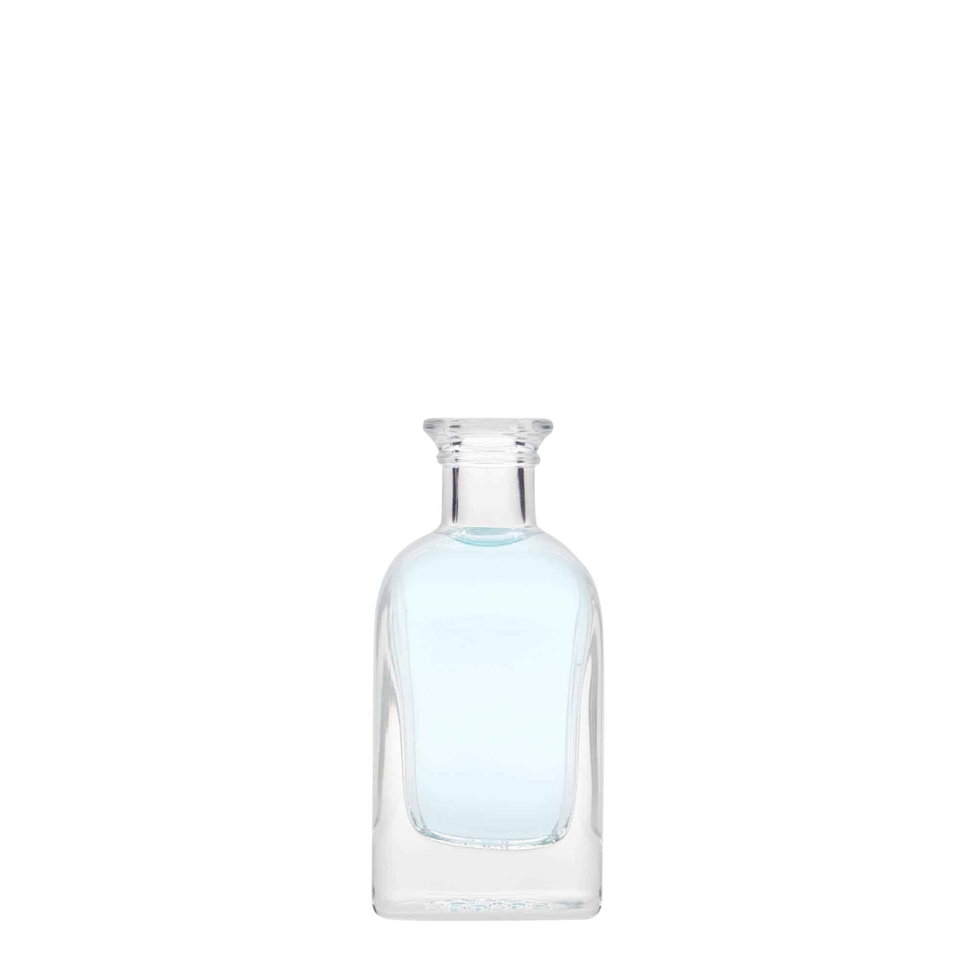 40 ml sklená fľaša lekárnik Carré, štvorcová, hrdlo: korok
