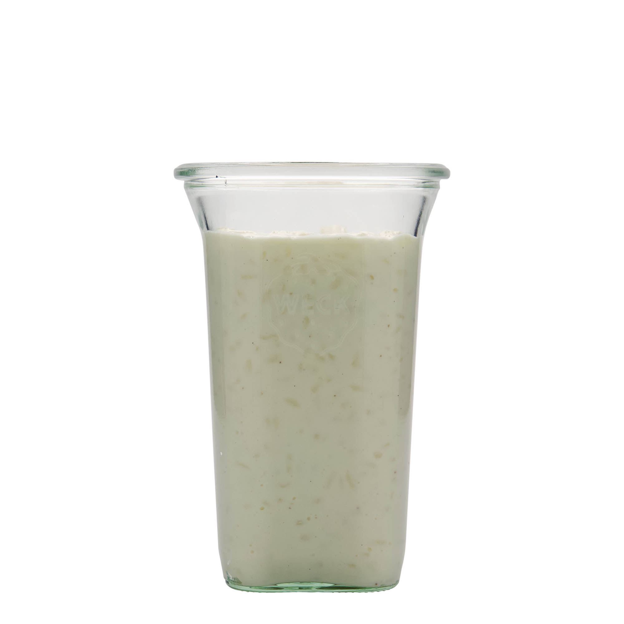 795 ml WECK Quadro sklo, štvorcové, otvor: okrúhly okraj