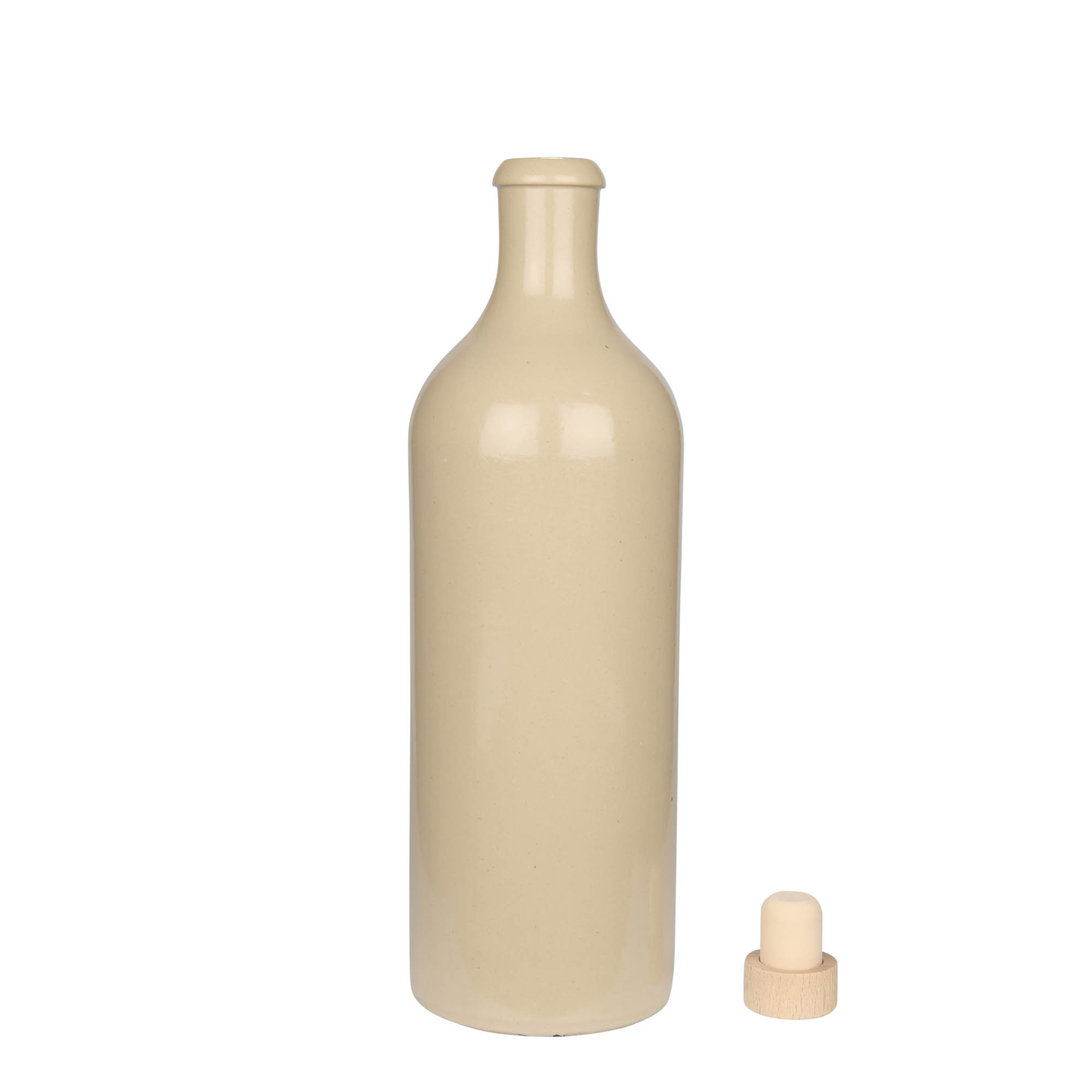 750 ml hlinený džbán, kamenina, béžový, hrdlo: korkové
