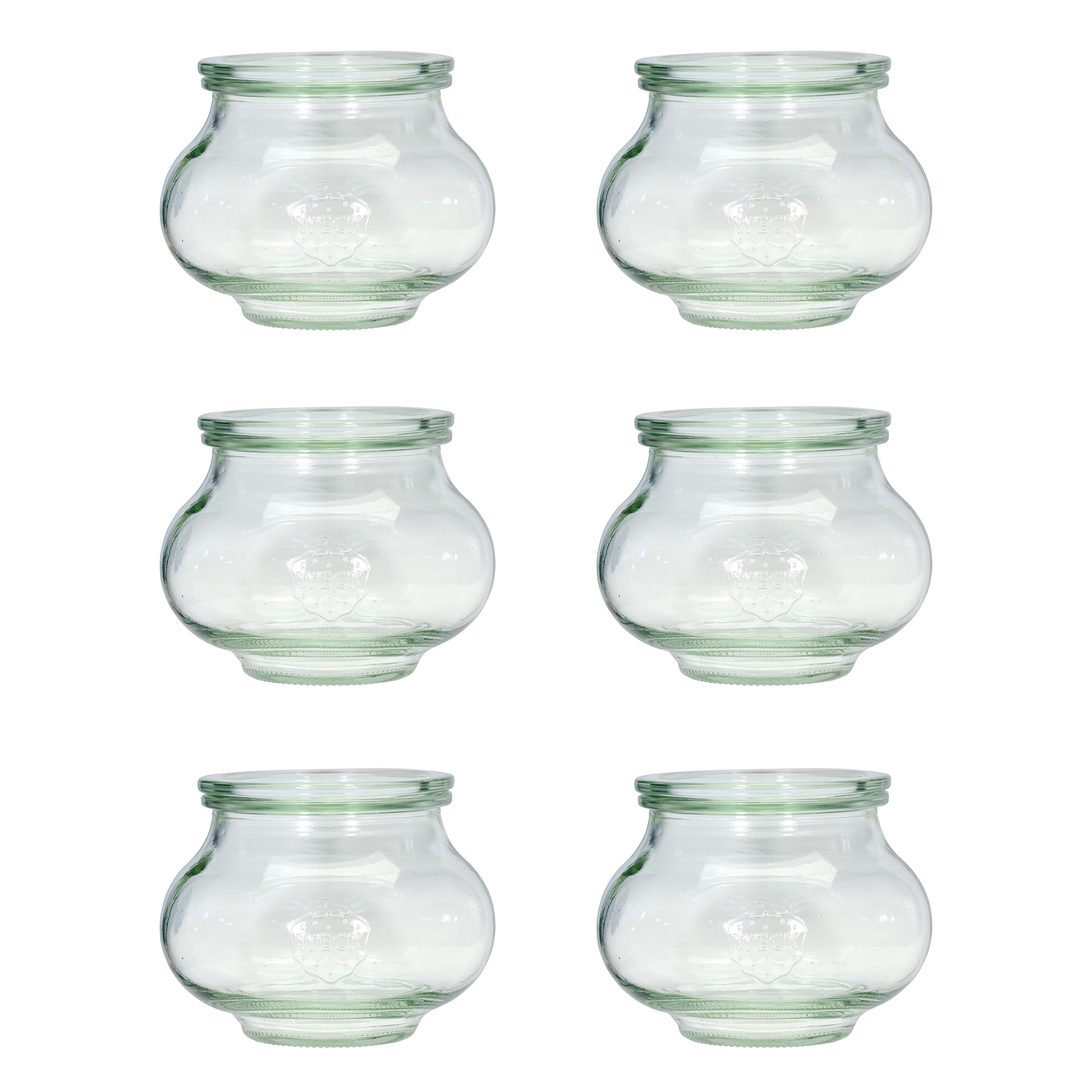 6x 560 ml WECK-dekoratívna nádoba so skleneným viečkom RR 80