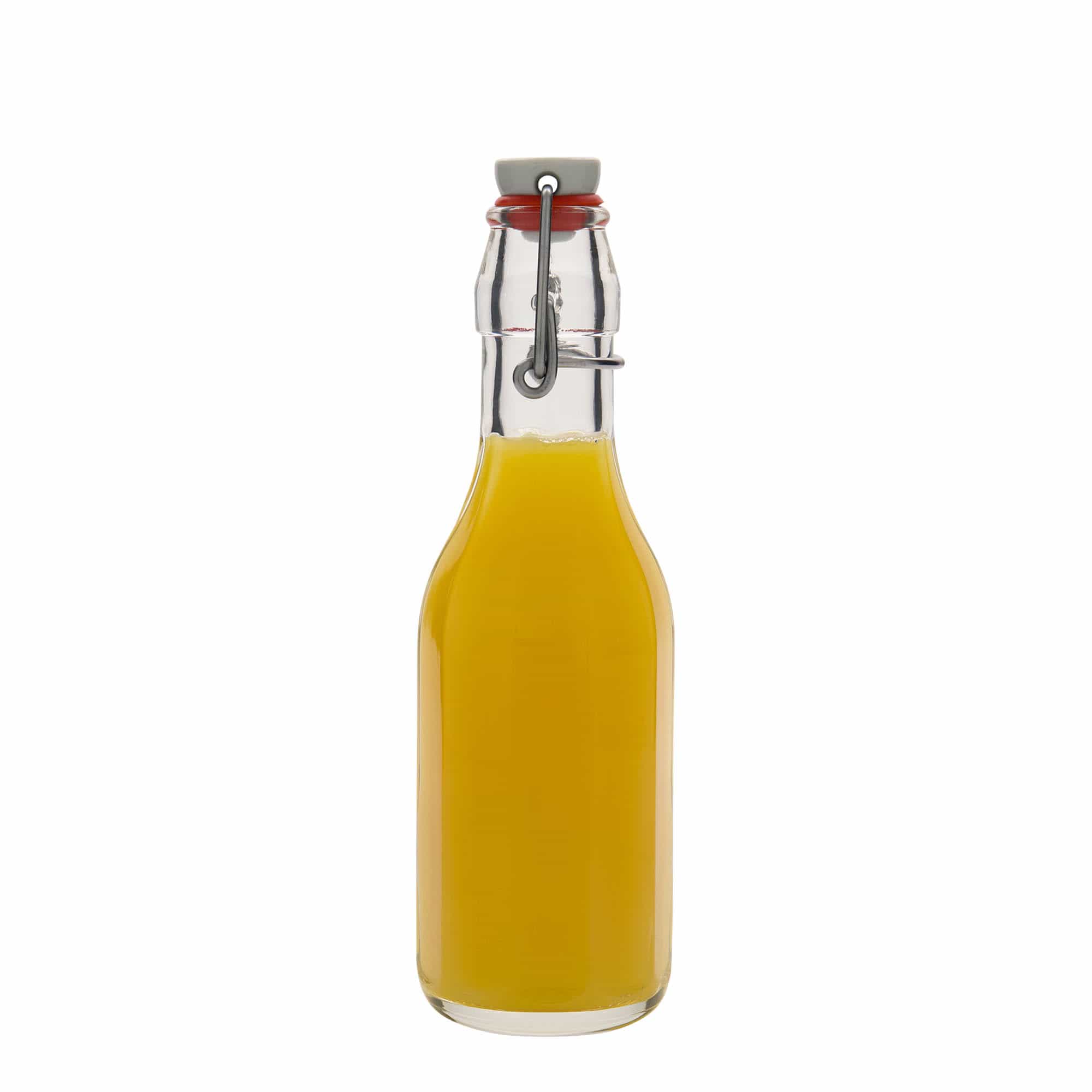 250 ml sklenená fľaša 'Bravo', desaťuholníková, hrdlo: uzáver na pánty