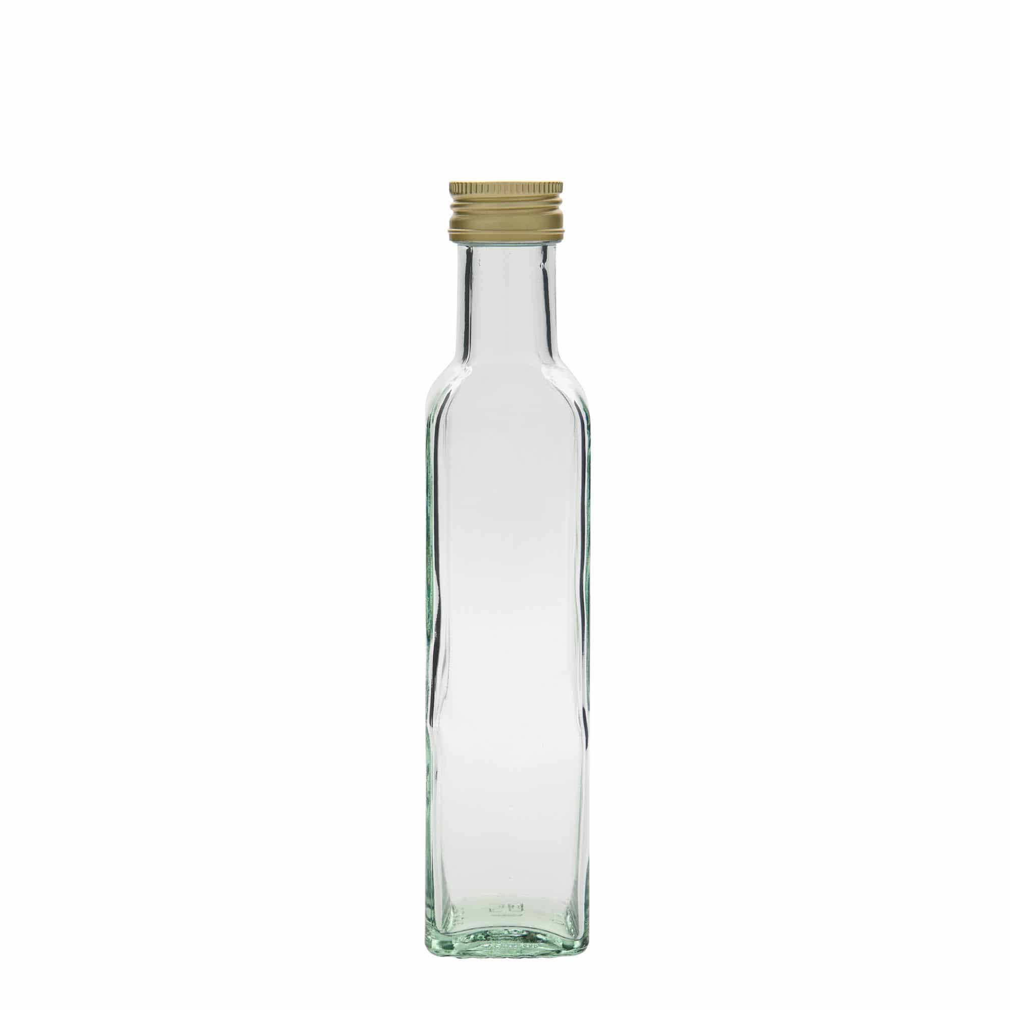 250 ml sklená fľaša „Marasca“, štvorcová, hrdlo: PP 31,5