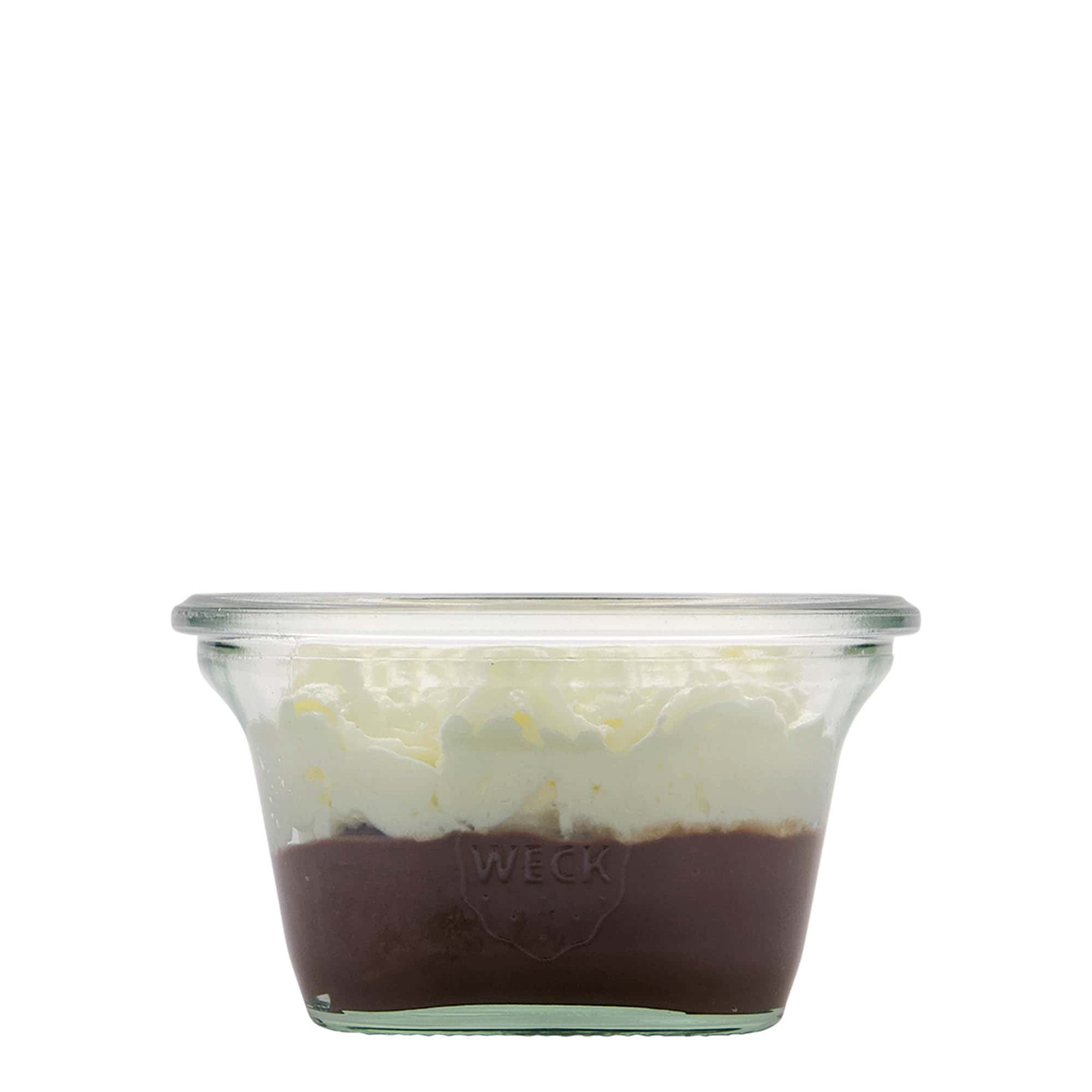 290 ml WECK-Quadroglas, štvorcové, hrdlo: okrúhly okraj