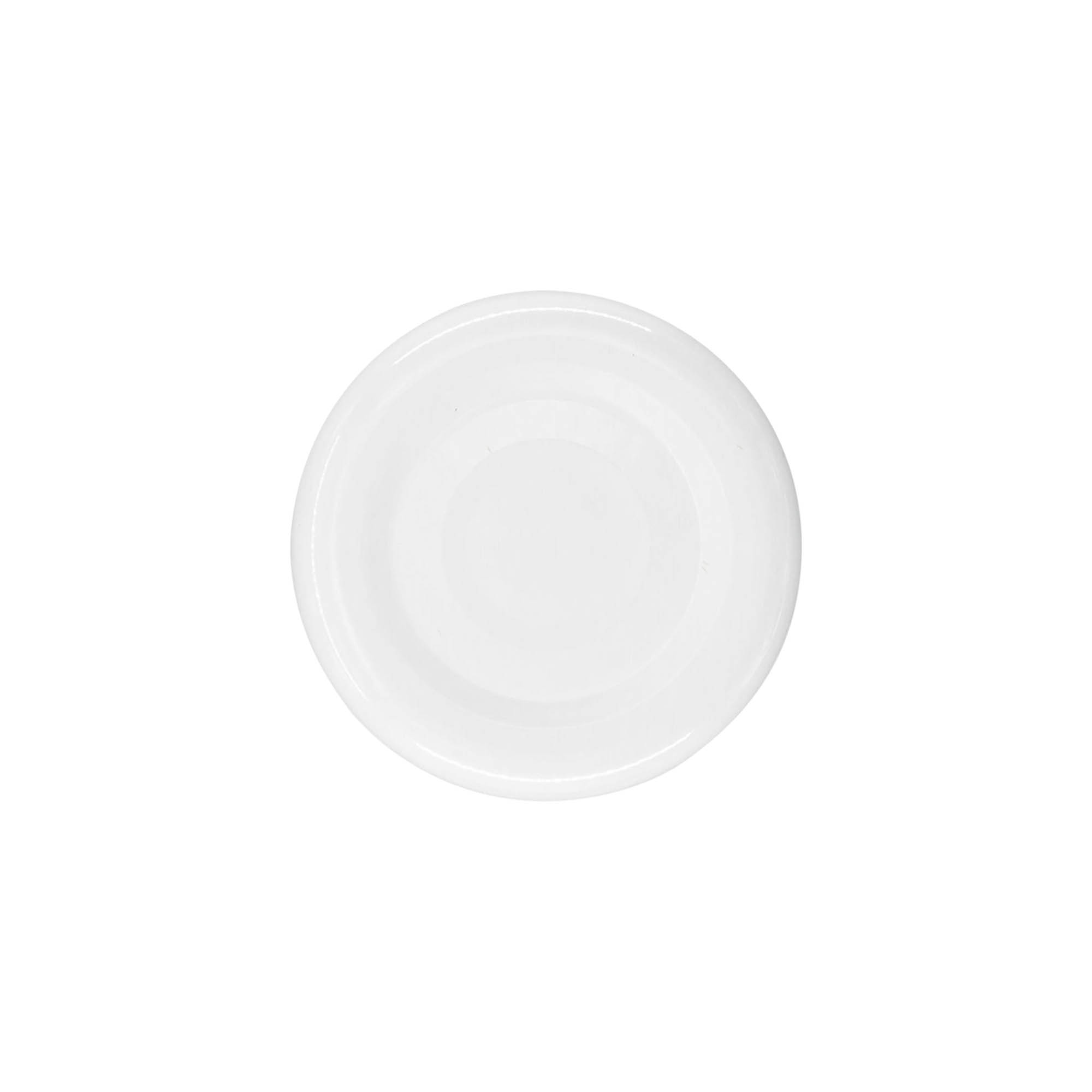 Twist-off viečko, biely plech, biele, pre hrdlo: TO 38