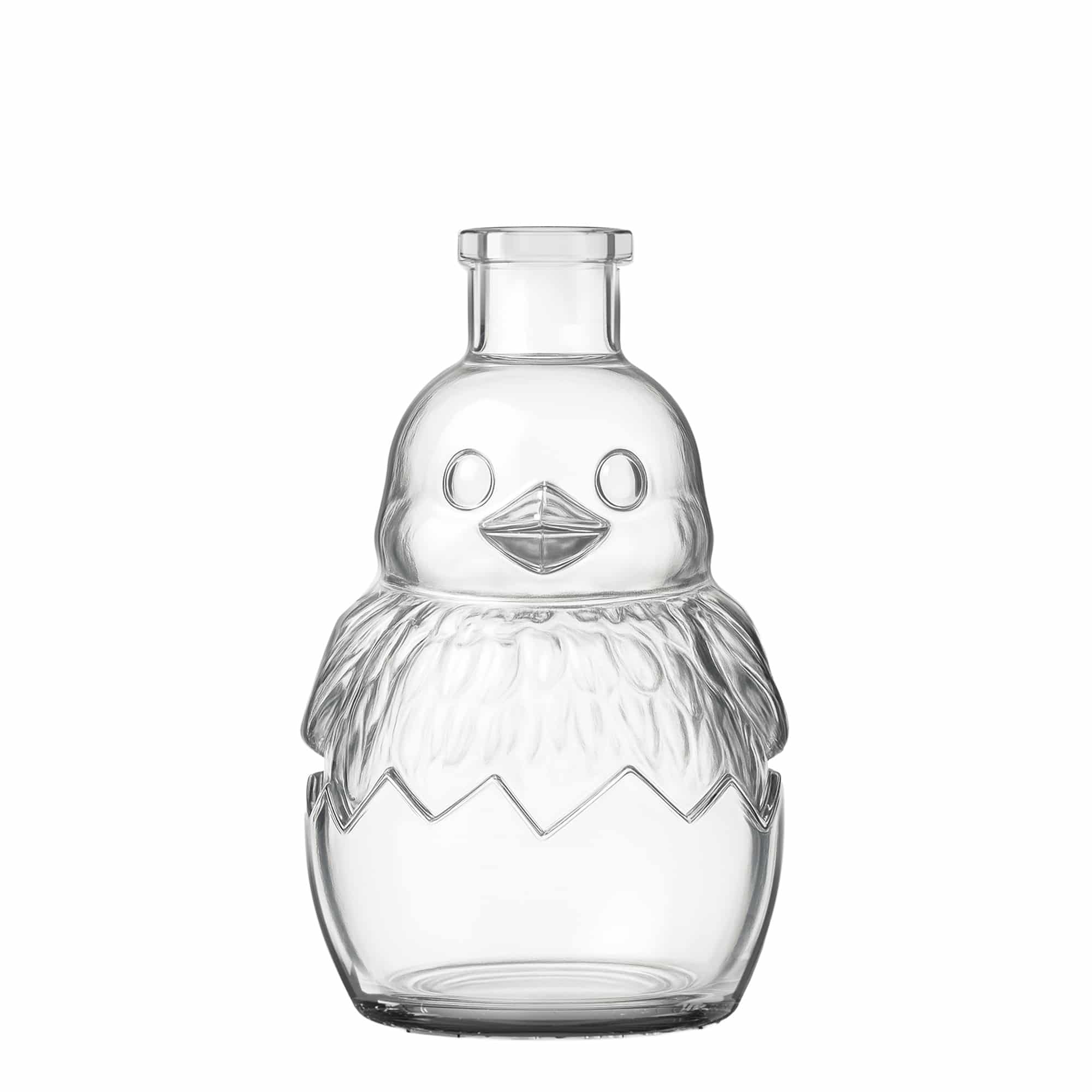 200 ml sklenená fľaša 'Kuriatko', hrdlo: korkové