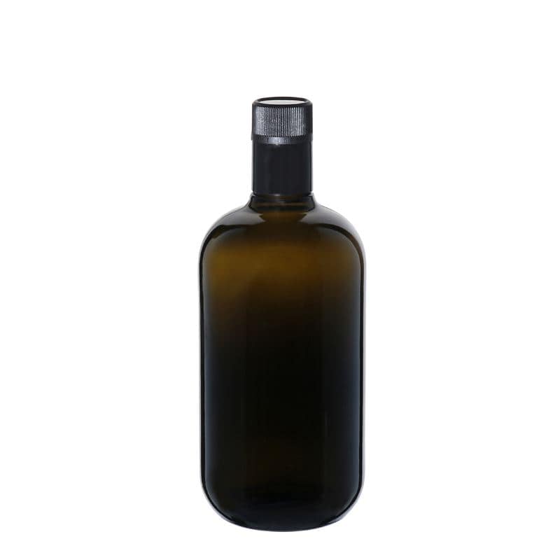 750 ml fľaša na ocot/olej „Biolio“, sklená, antická zelená farba, hrdlo: DOP