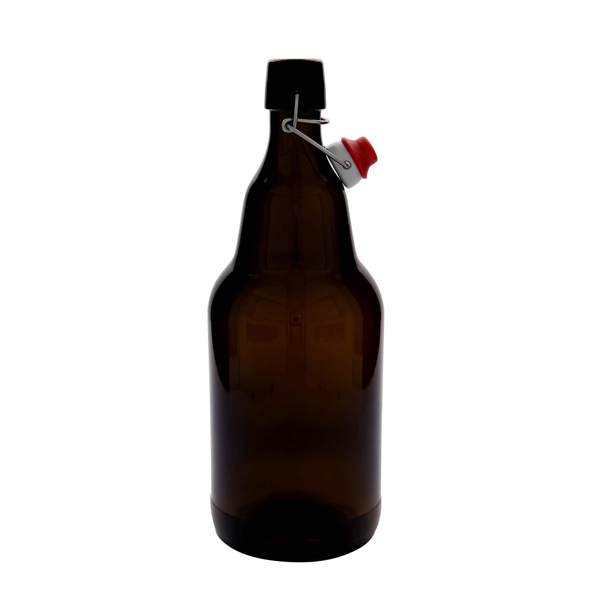 2 000 ml fľaša na pivo, sklená, hnedá farba, hrdlo: strmeňový uzáver 2 000 ml fľaša na pivo, sklená, hnedá farba, hrdlo: strmeňový uzáver