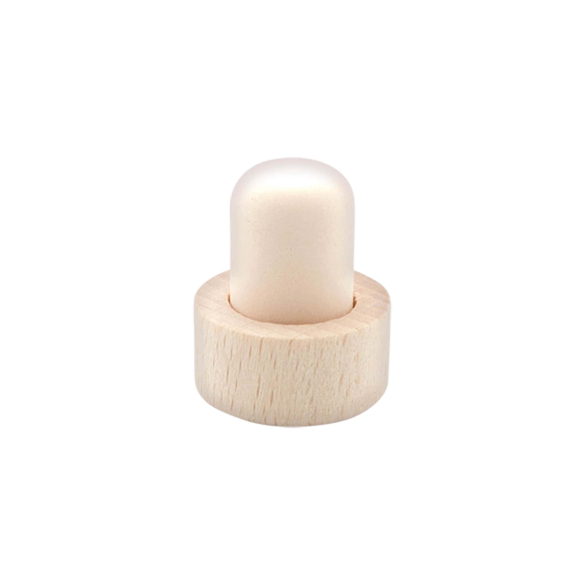 Rukoväťový korkový uzáver 18 mm, drevo/plast, pre hrdlo: korkový Rukoväťový korkový uzáver 18 mm, drevo/plast, pre hrdlo: korkový